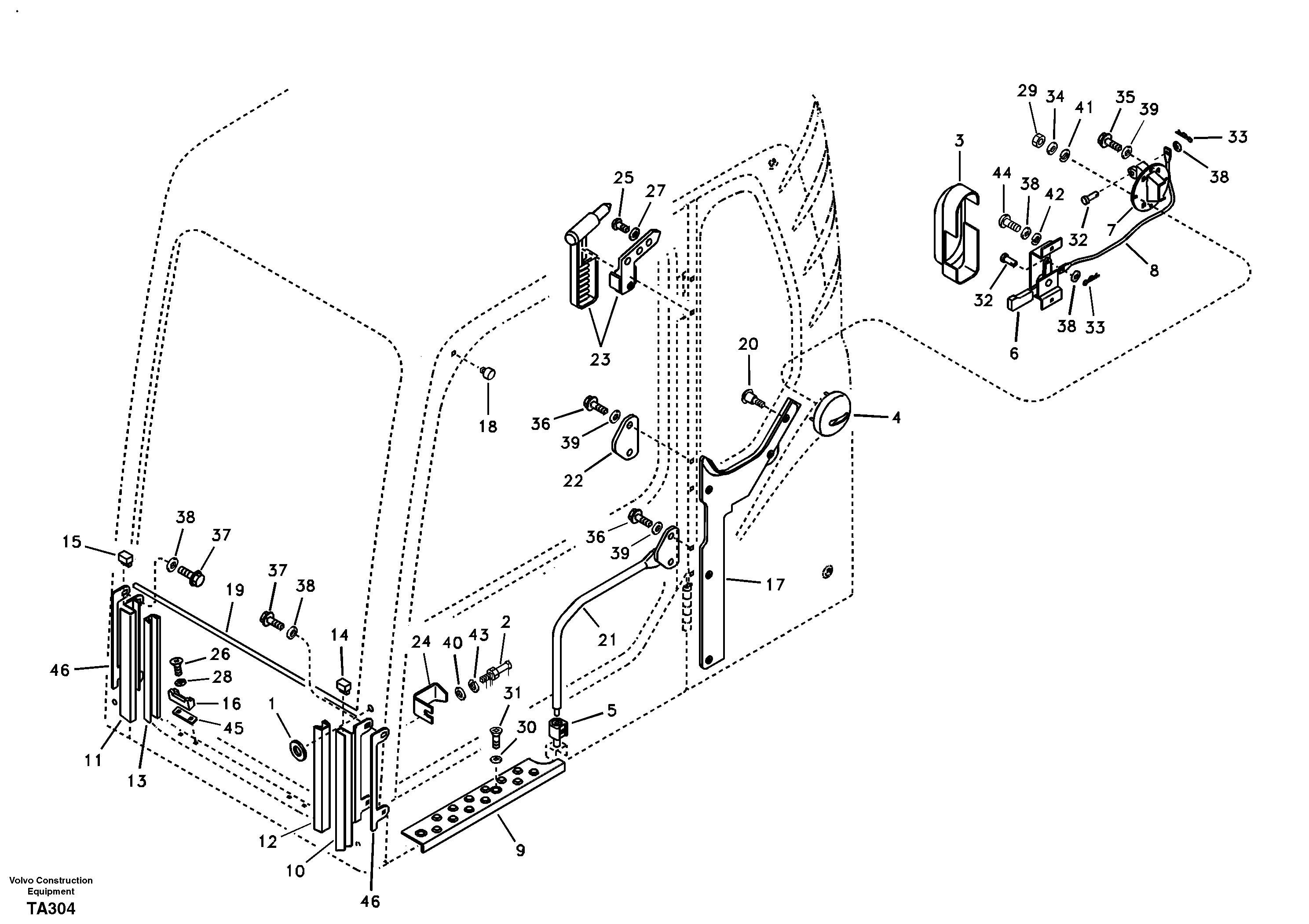 Operator's cab — volvo parts diagram