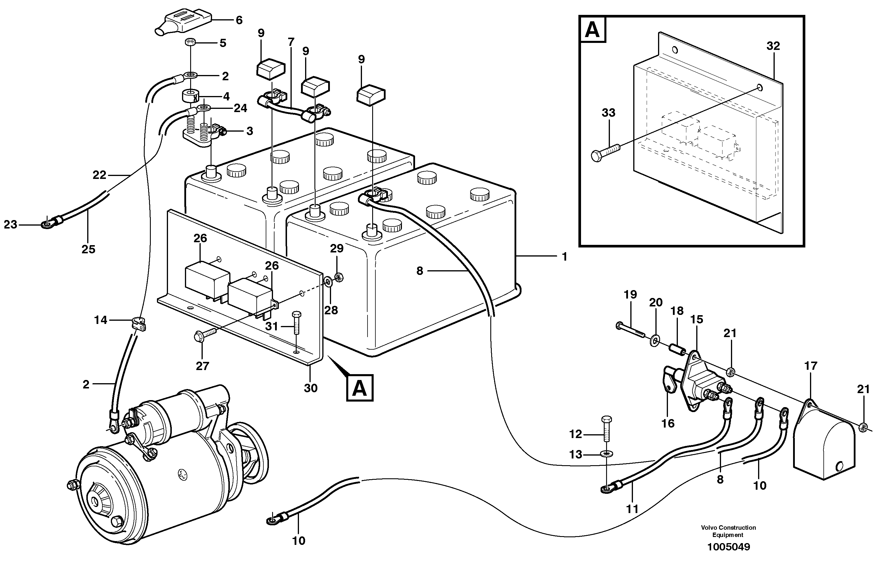 Cables, battery — volvo parts diagram