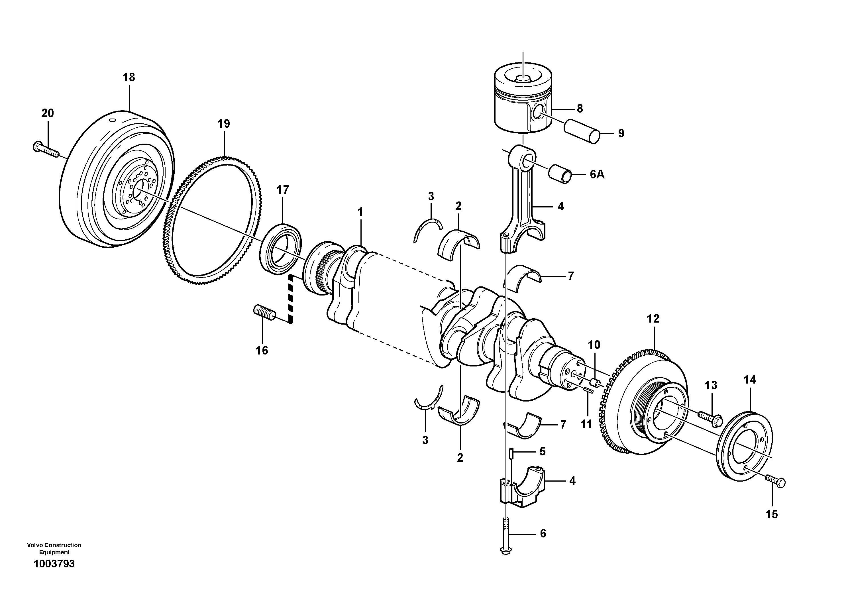 Crankshaft and related parts — volvo parts diagram