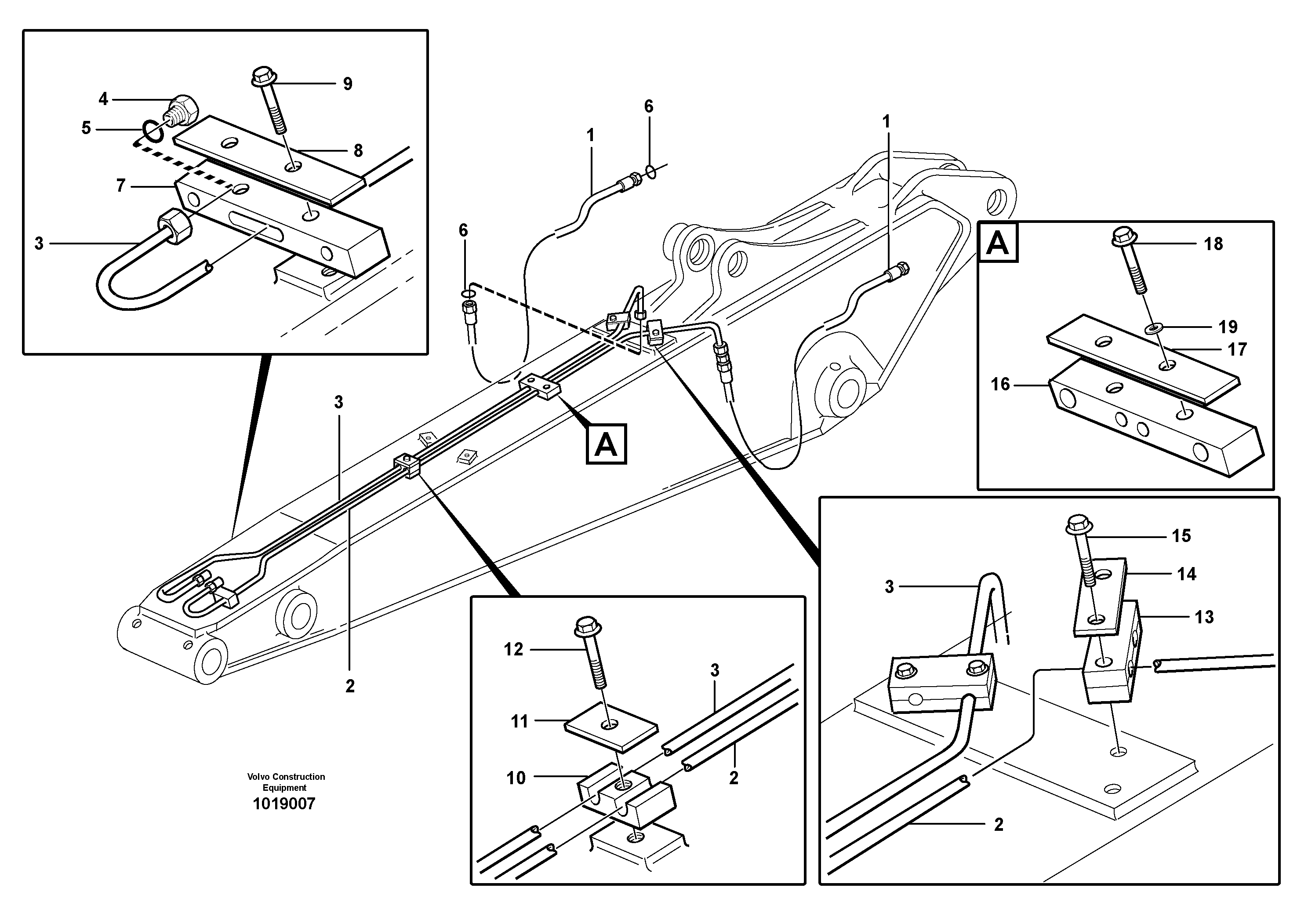 Hydr. quick fit equipm. dipper arm  14312105, 14312106, 14312107 — volvo parts diagram