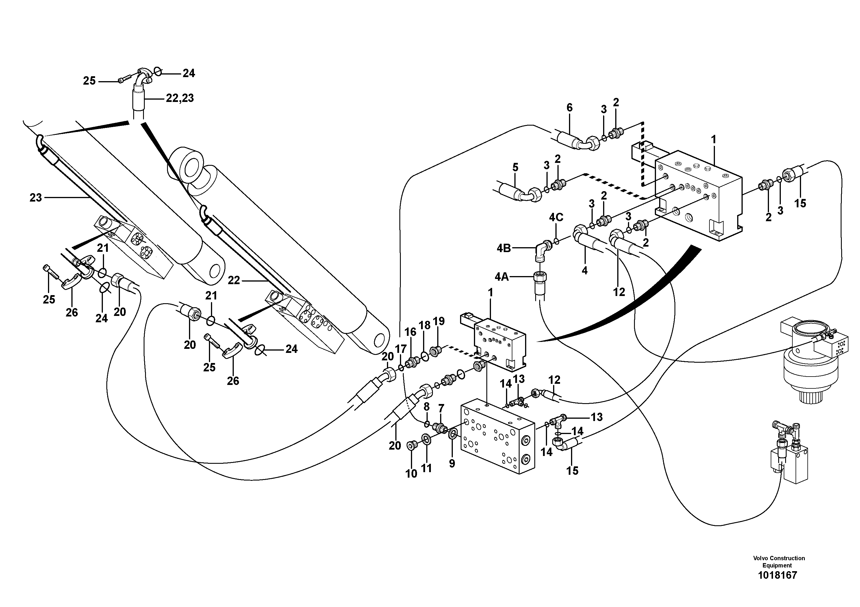 Hydraulic system, Float position valve  14312156, 14312062 — volvo parts diagram