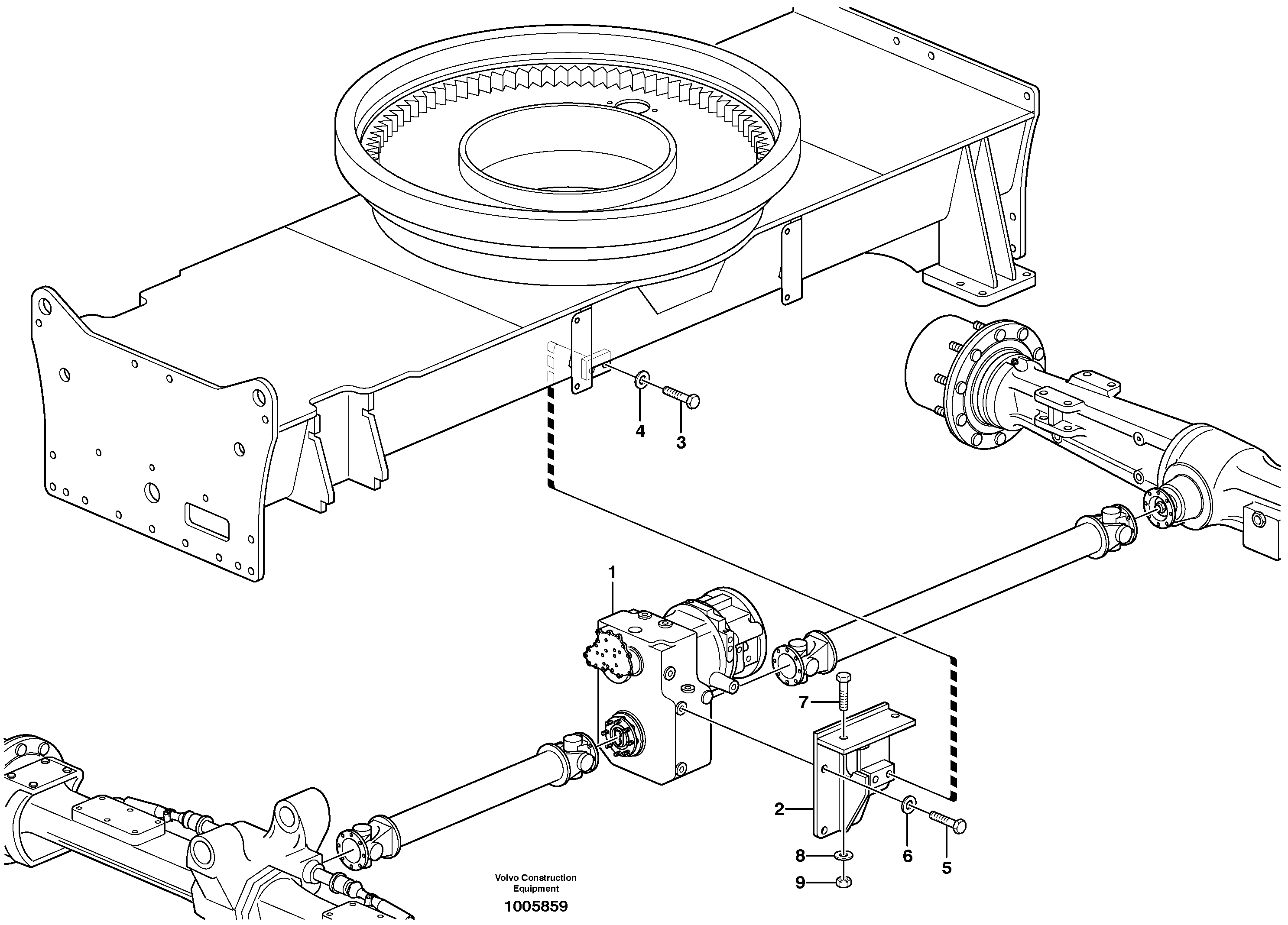 Drop box with fitting parts — volvo parts diagram