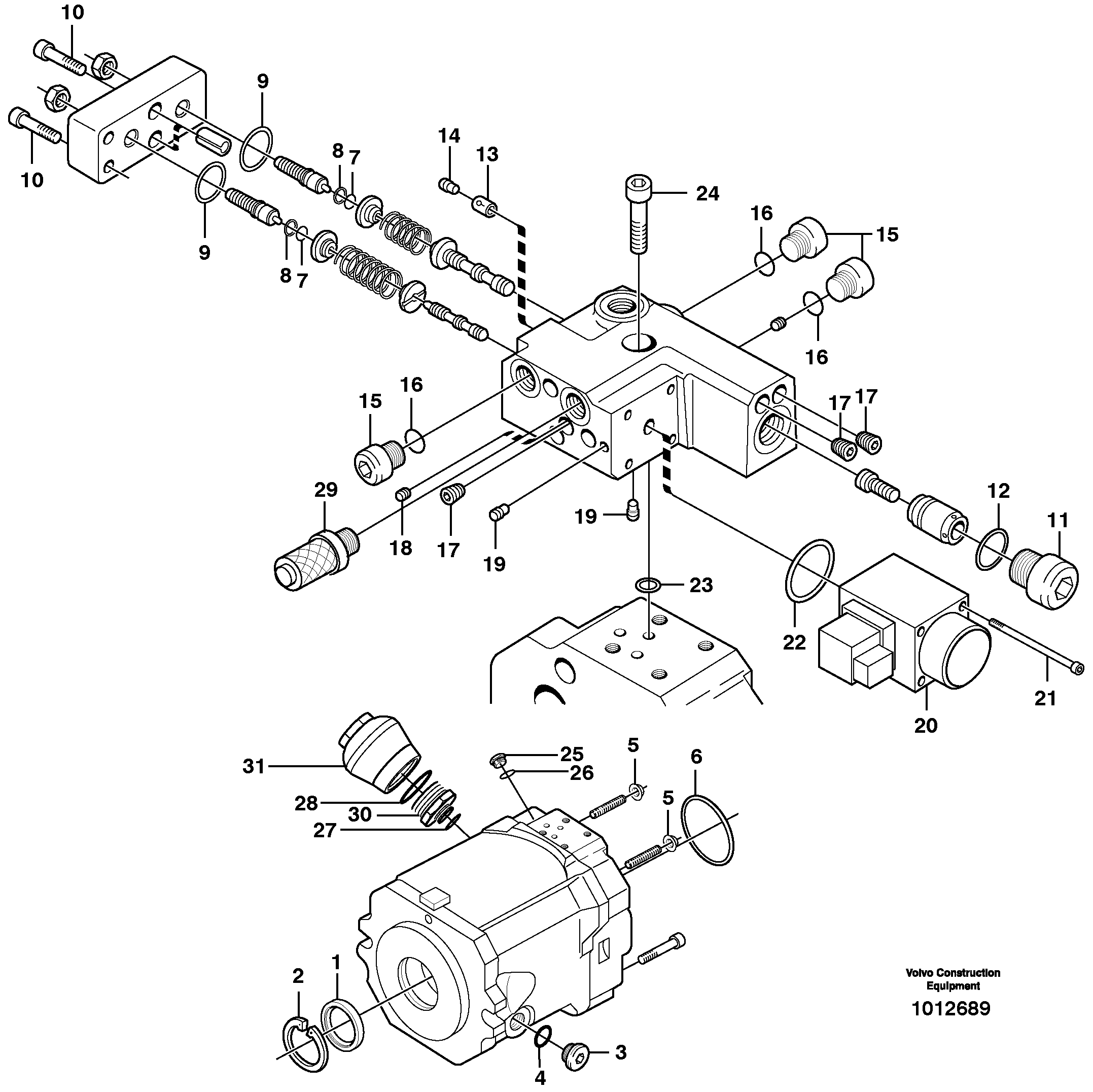 Hydraulic pump — volvo parts diagram