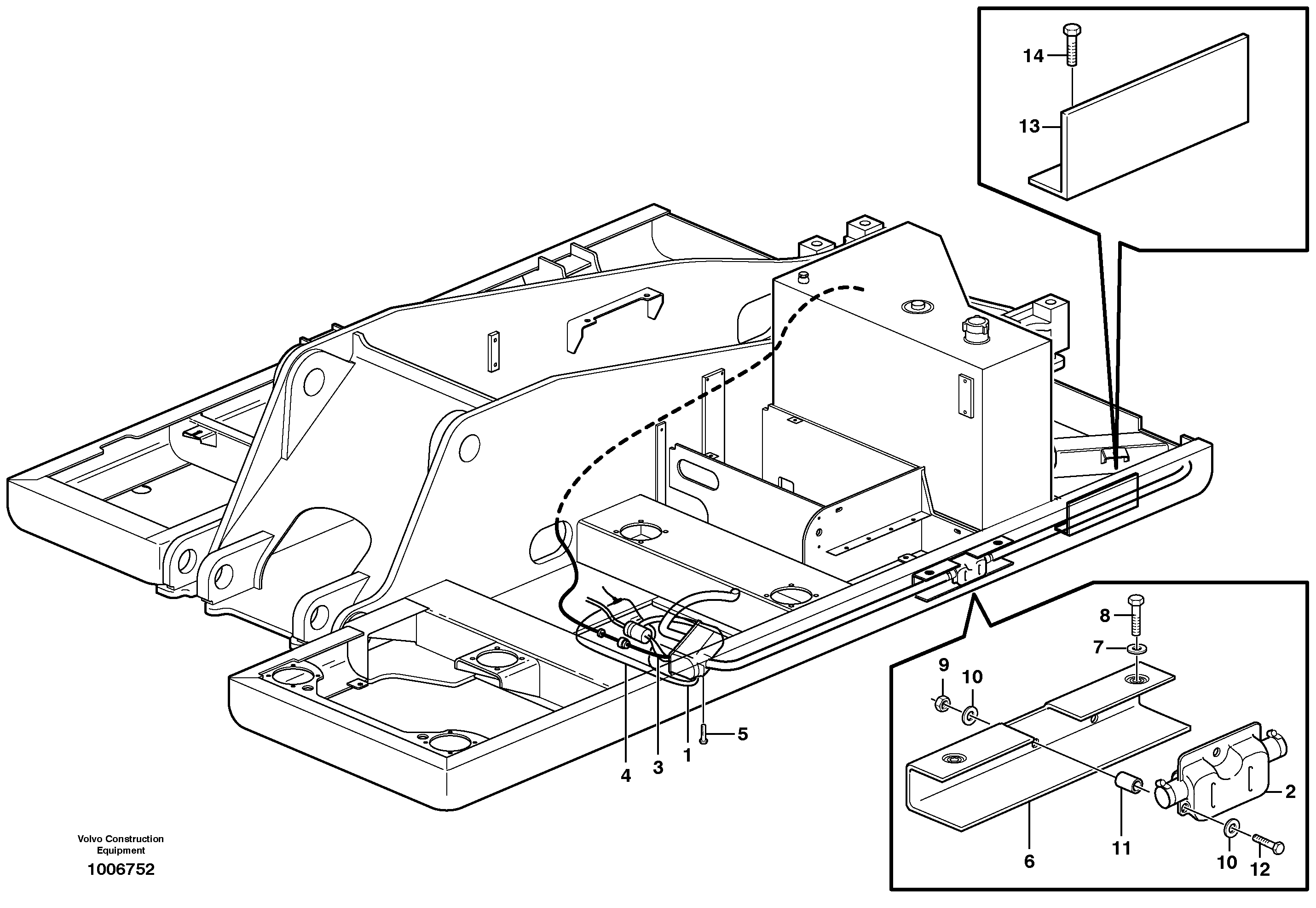 Heater, diesel, installation  14312147, 14312215 — volvo parts diagram