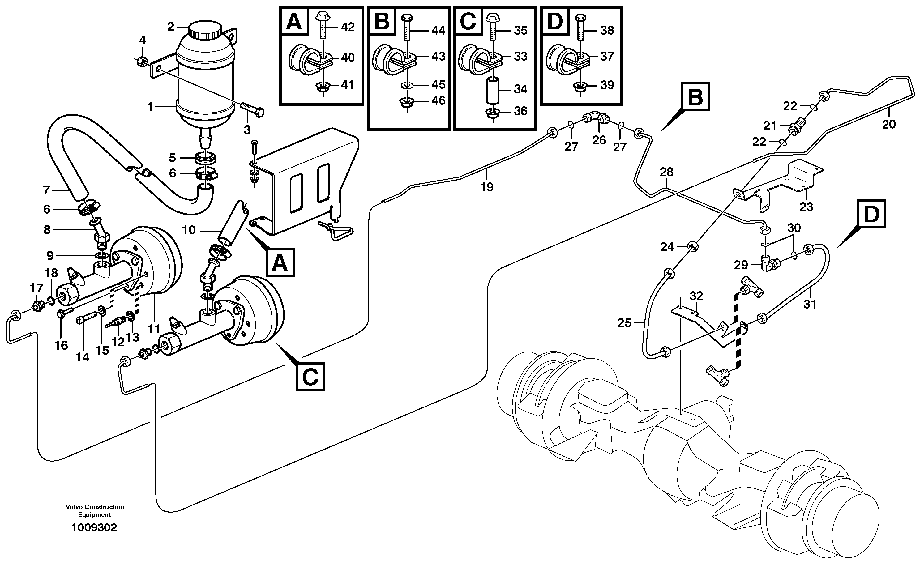 Hydraulic brake system, motor unit — volvo parts diagram