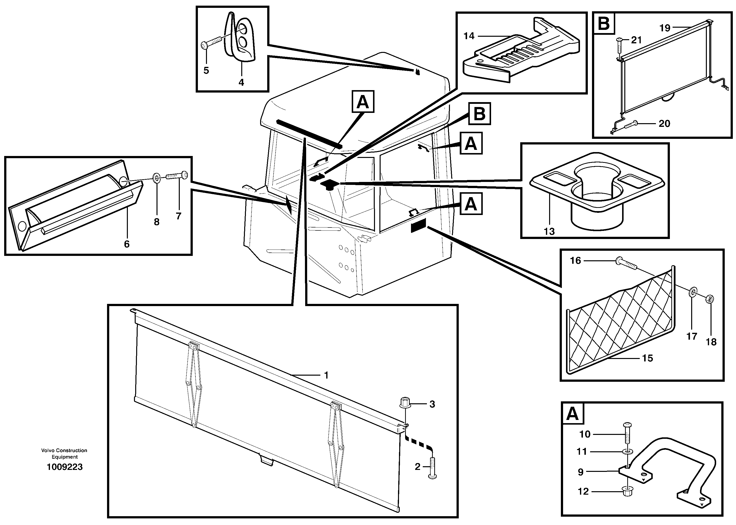 Interior equipment, cab — volvo parts diagram