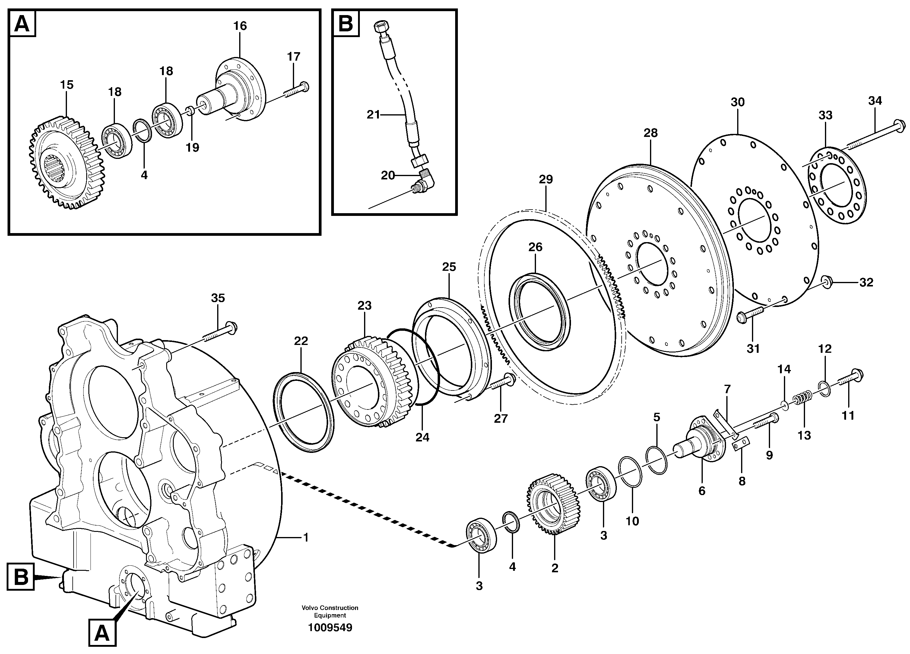 Pump drive — volvo parts diagram
