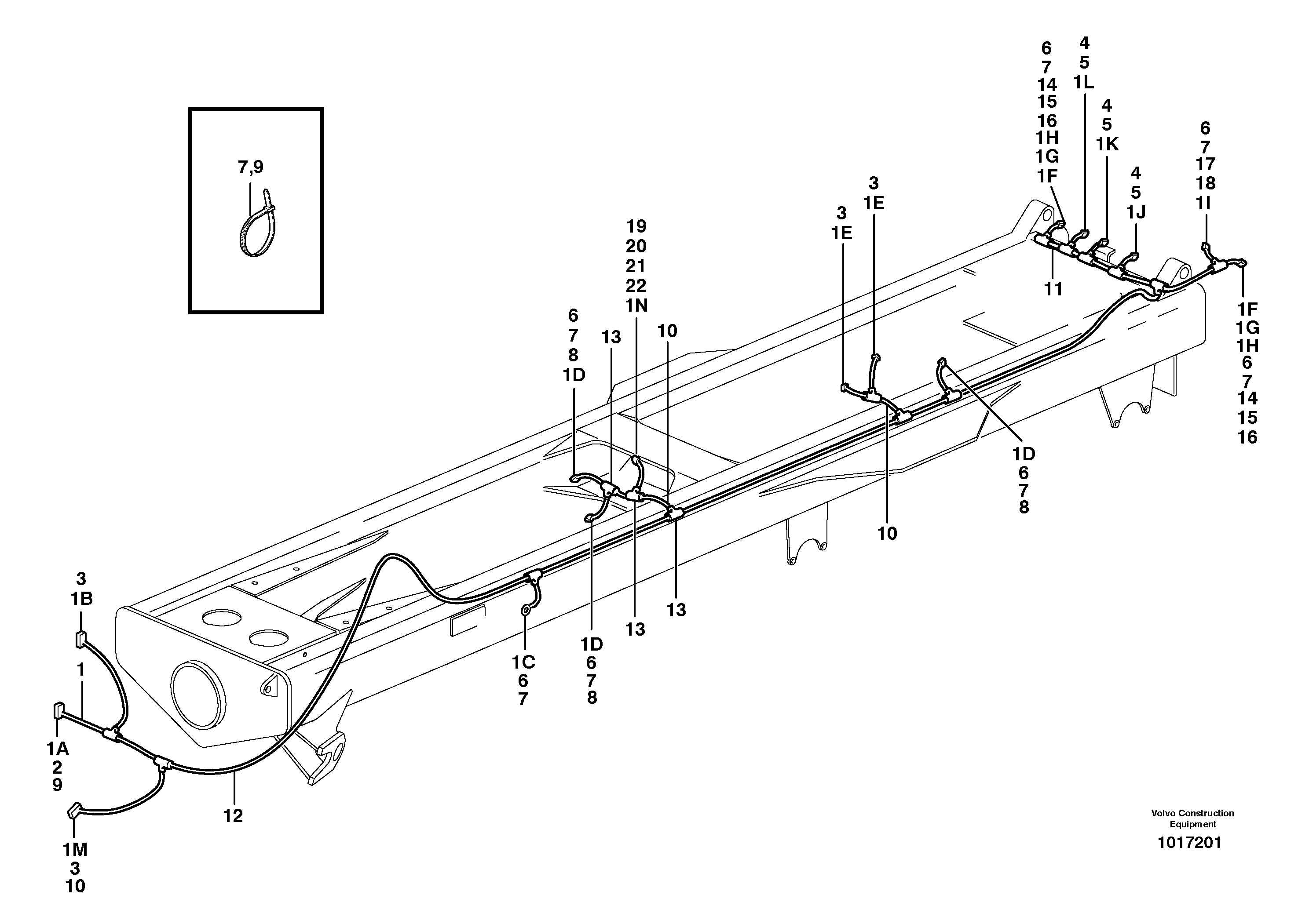 Cable harnesses, rear  S/N 12474 -, 73153 - BRA — volvo parts diagram