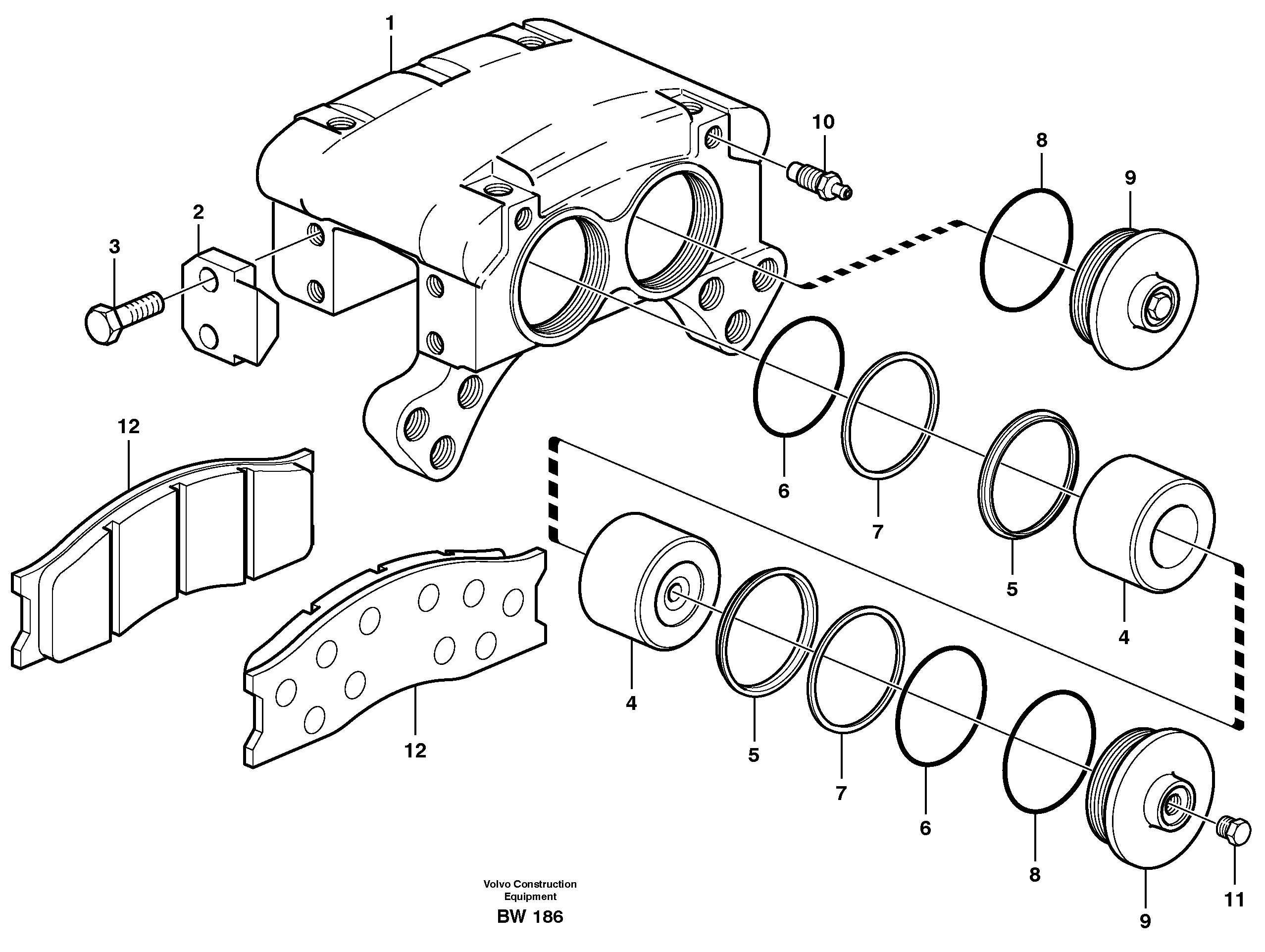 Disc brake — volvo parts diagram