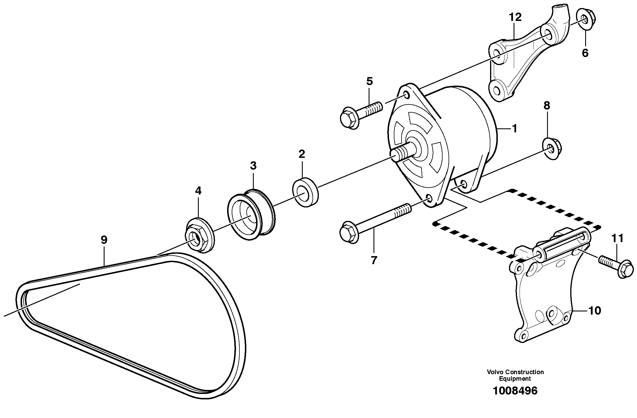 Alternator with assembling details — volvo parts diagram