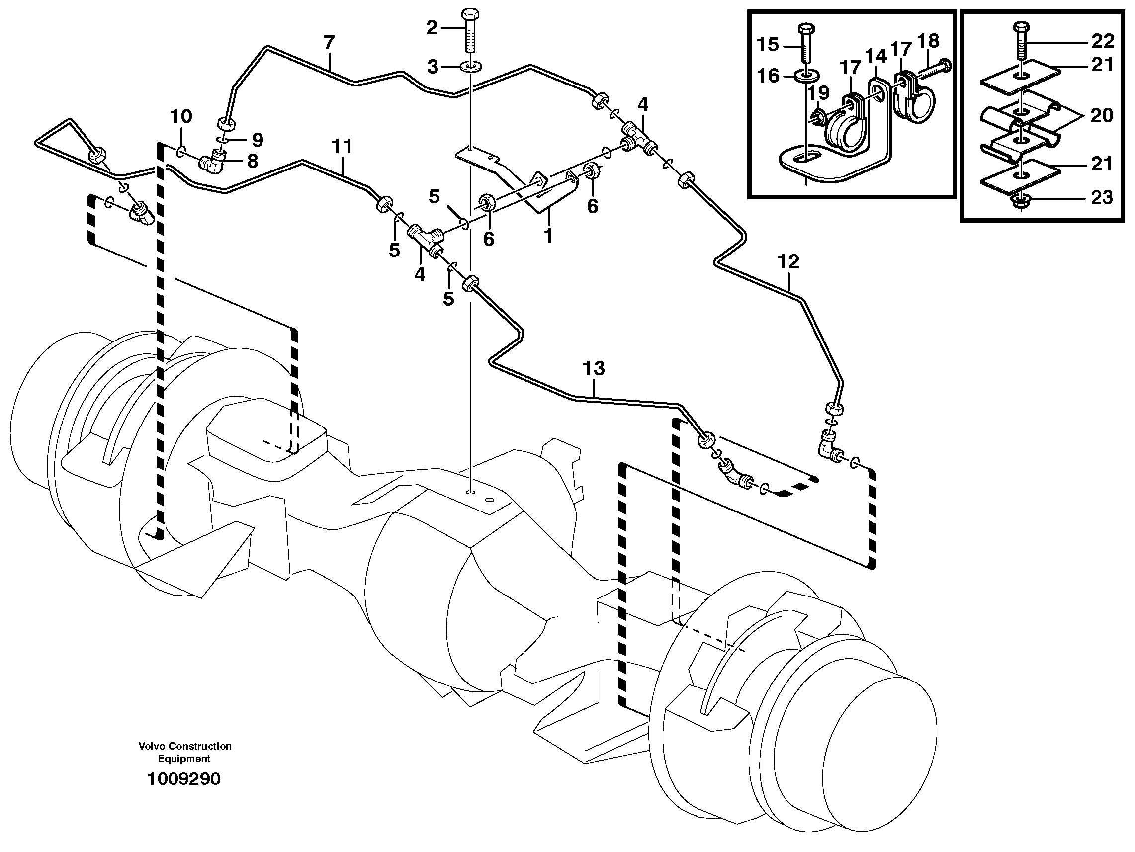 Brake pipe with fitting parts — volvo parts diagram