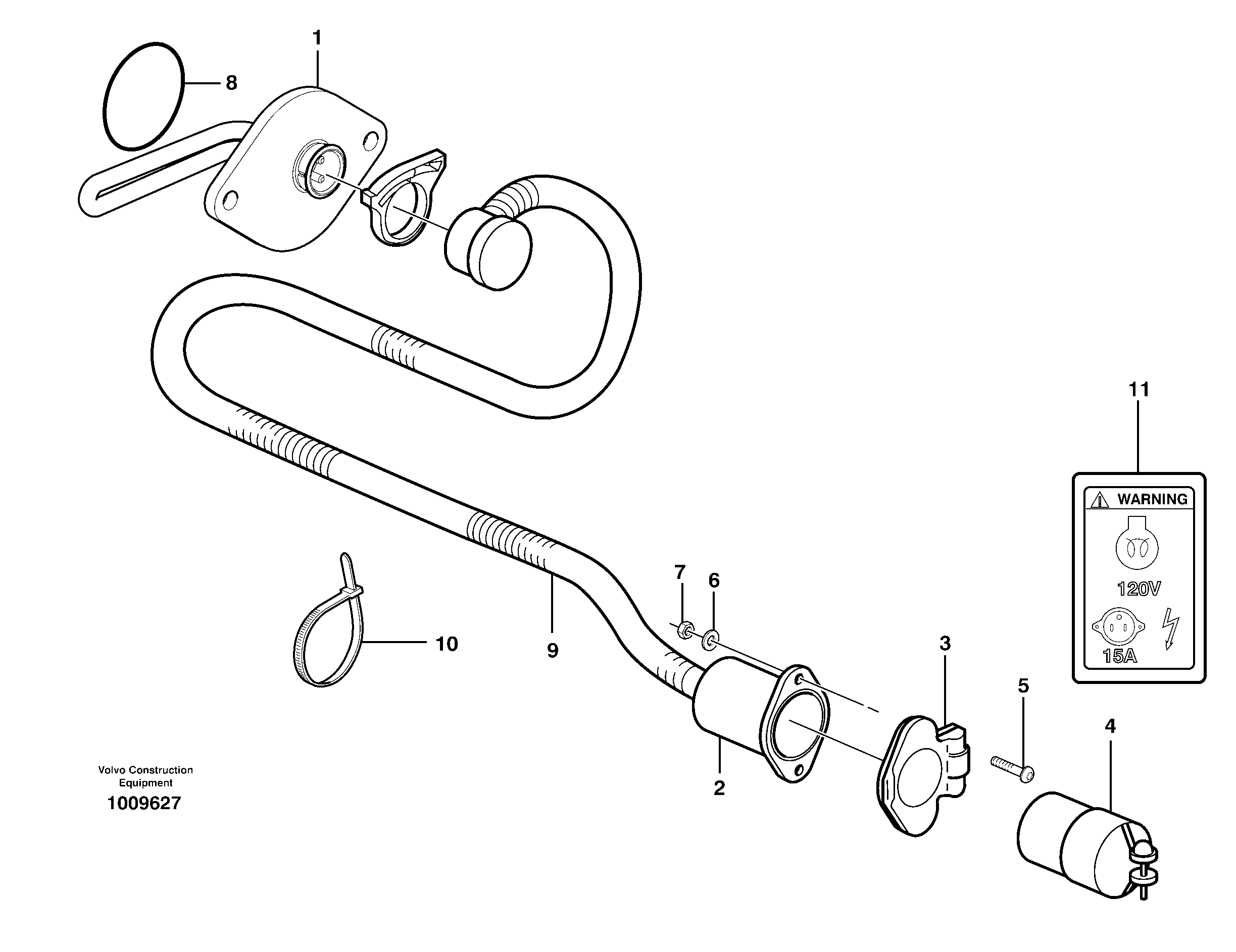 Engine heater  81221 — volvo parts diagram
