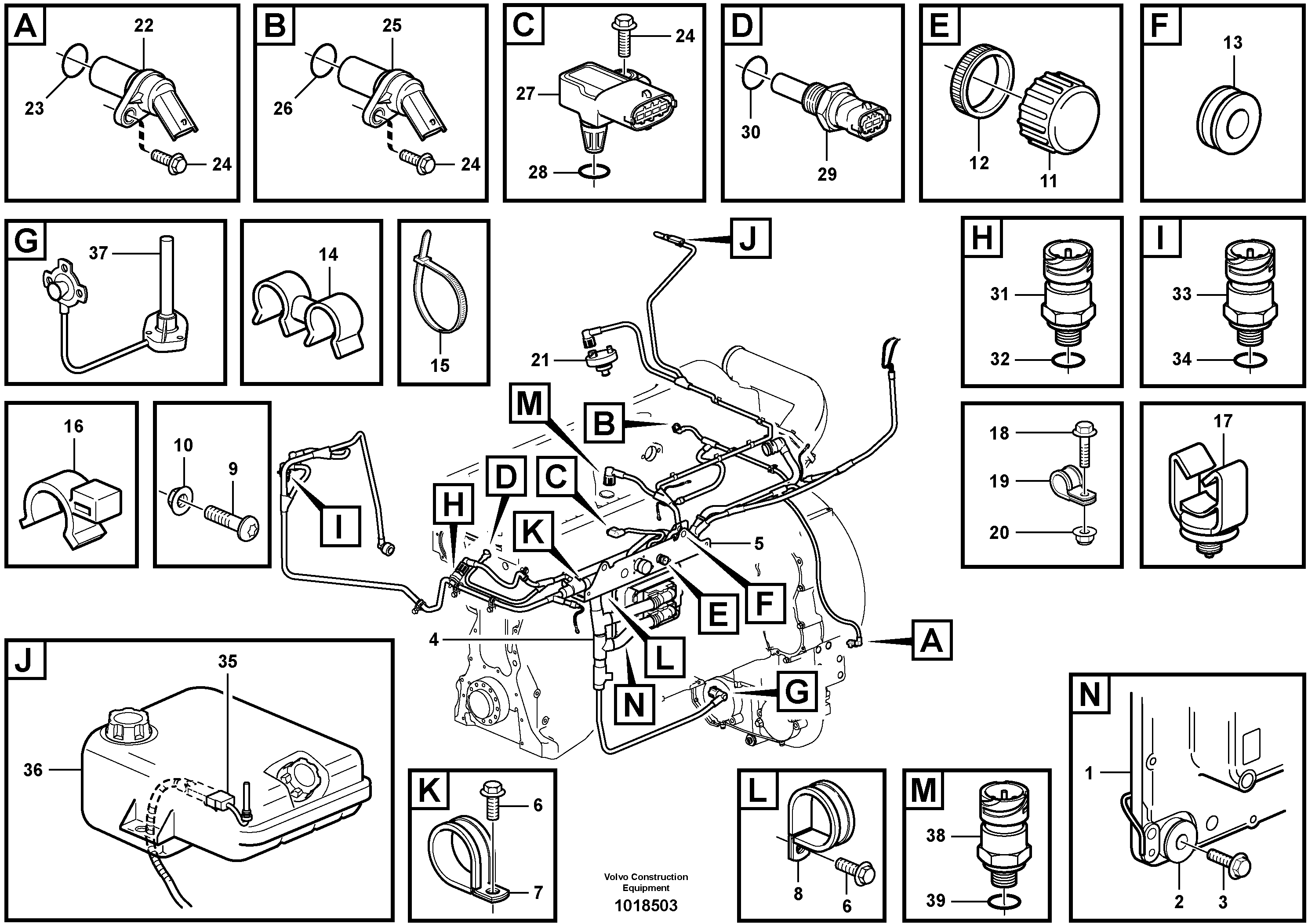 Cable harness, engine ECU  8188715 — volvo parts diagram