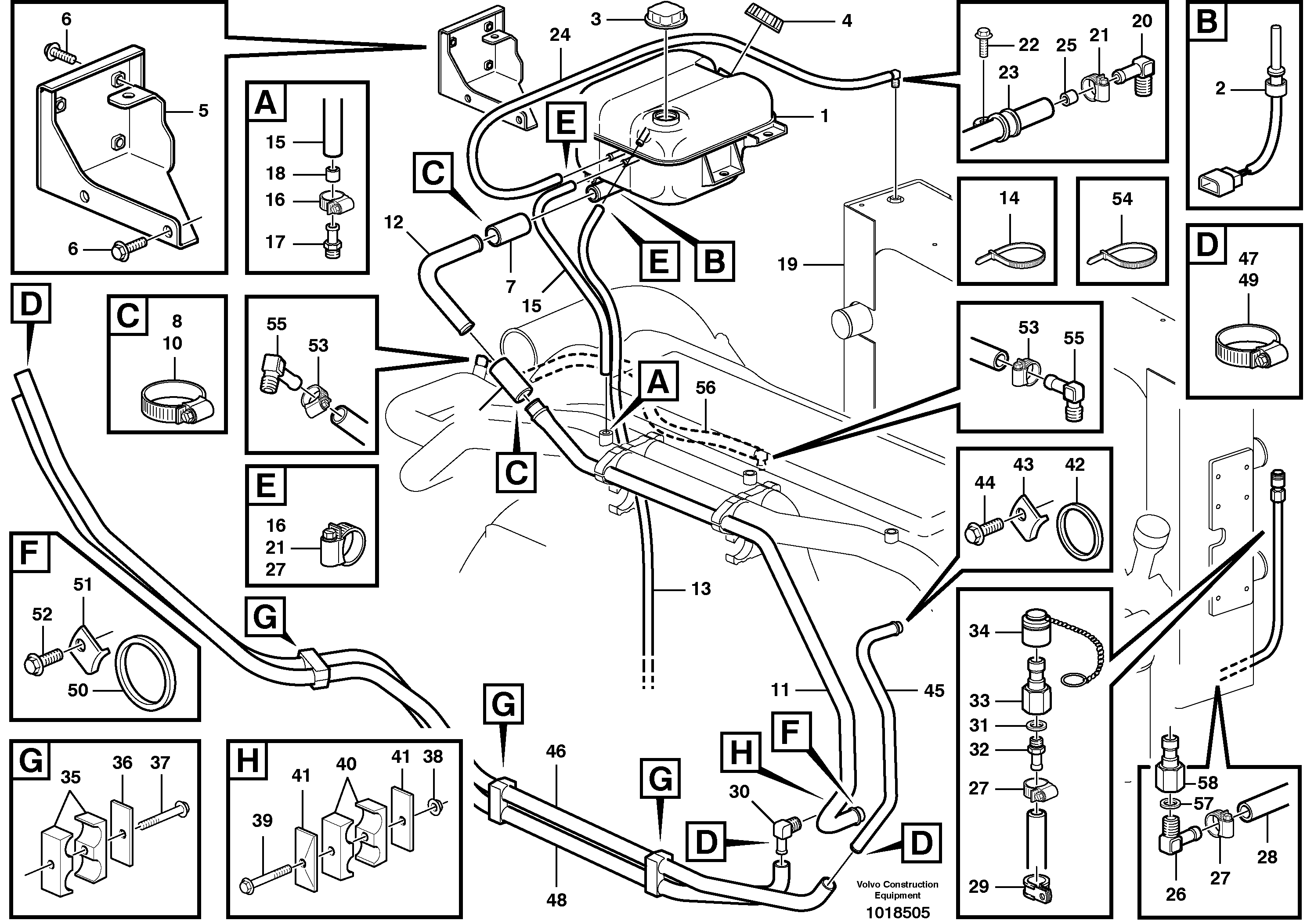 Expansion tank and drain hose. — volvo parts diagram