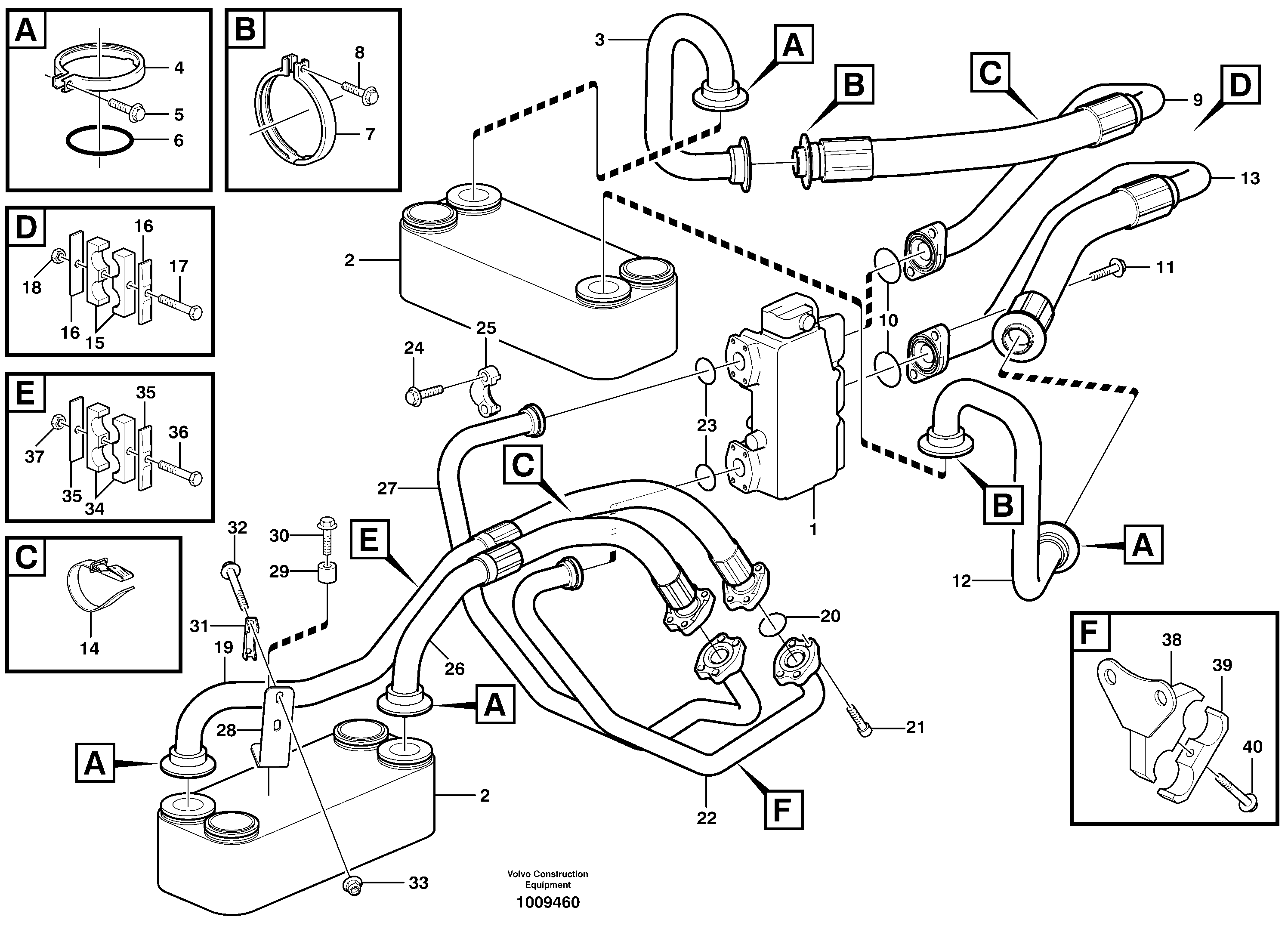 Oil cooler — volvo parts diagram