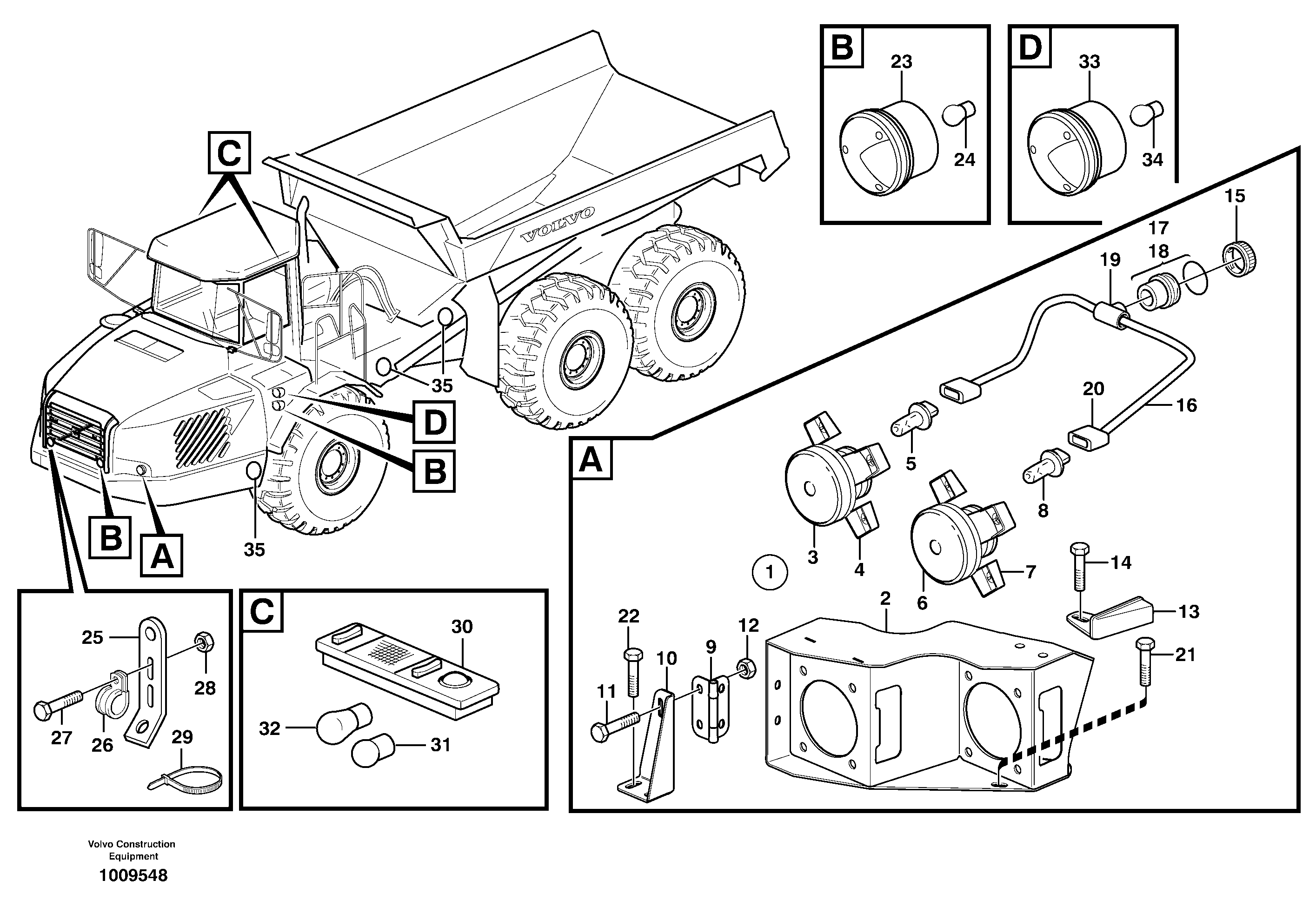 Lighting, front — volvo parts diagram