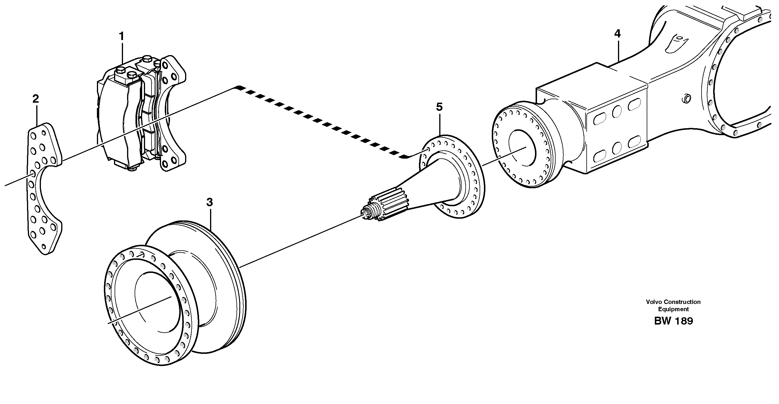 Rear wheel brake, axle 1 — volvo parts diagram