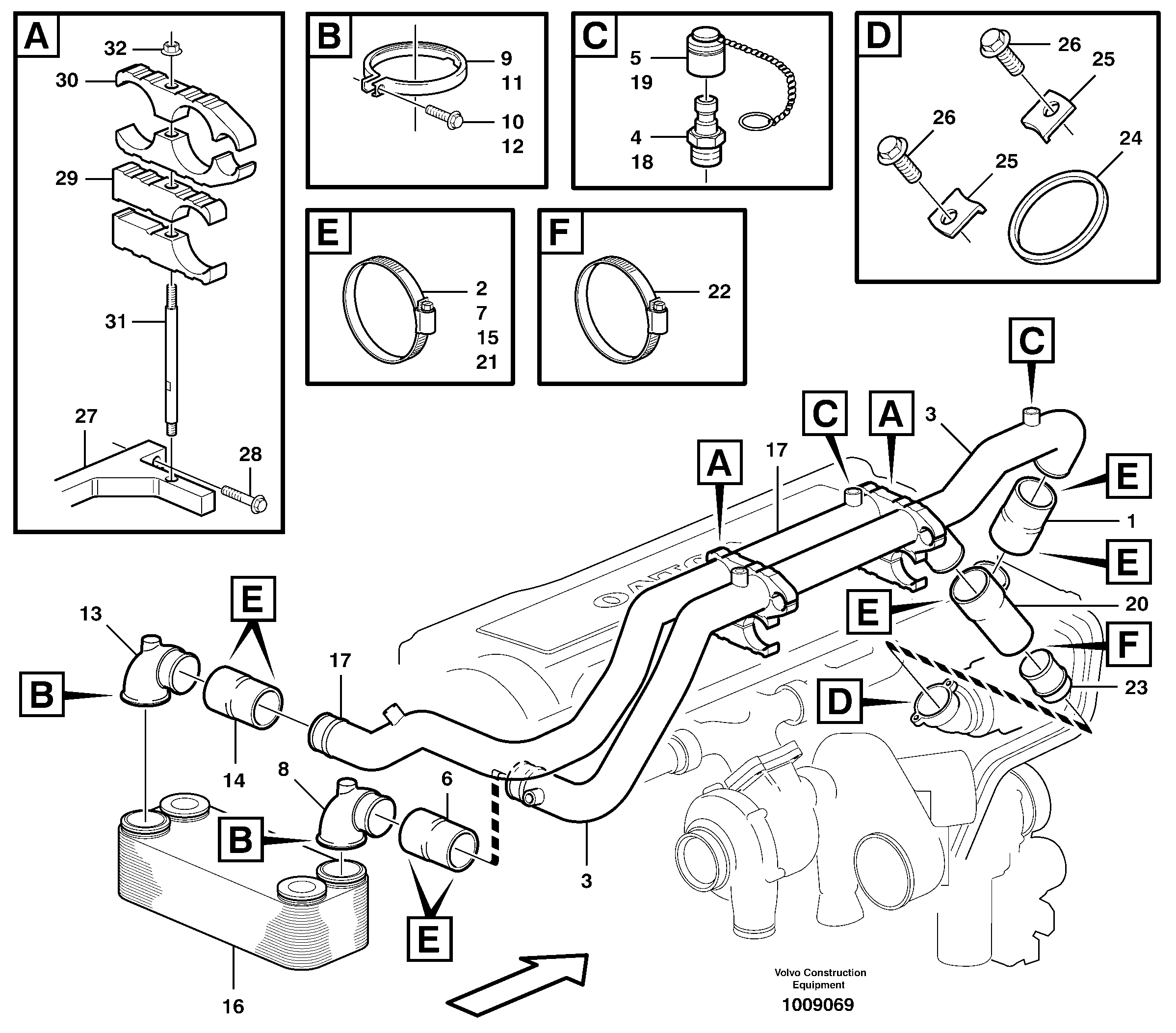 Cooling system, motor - retarder — volvo parts diagram