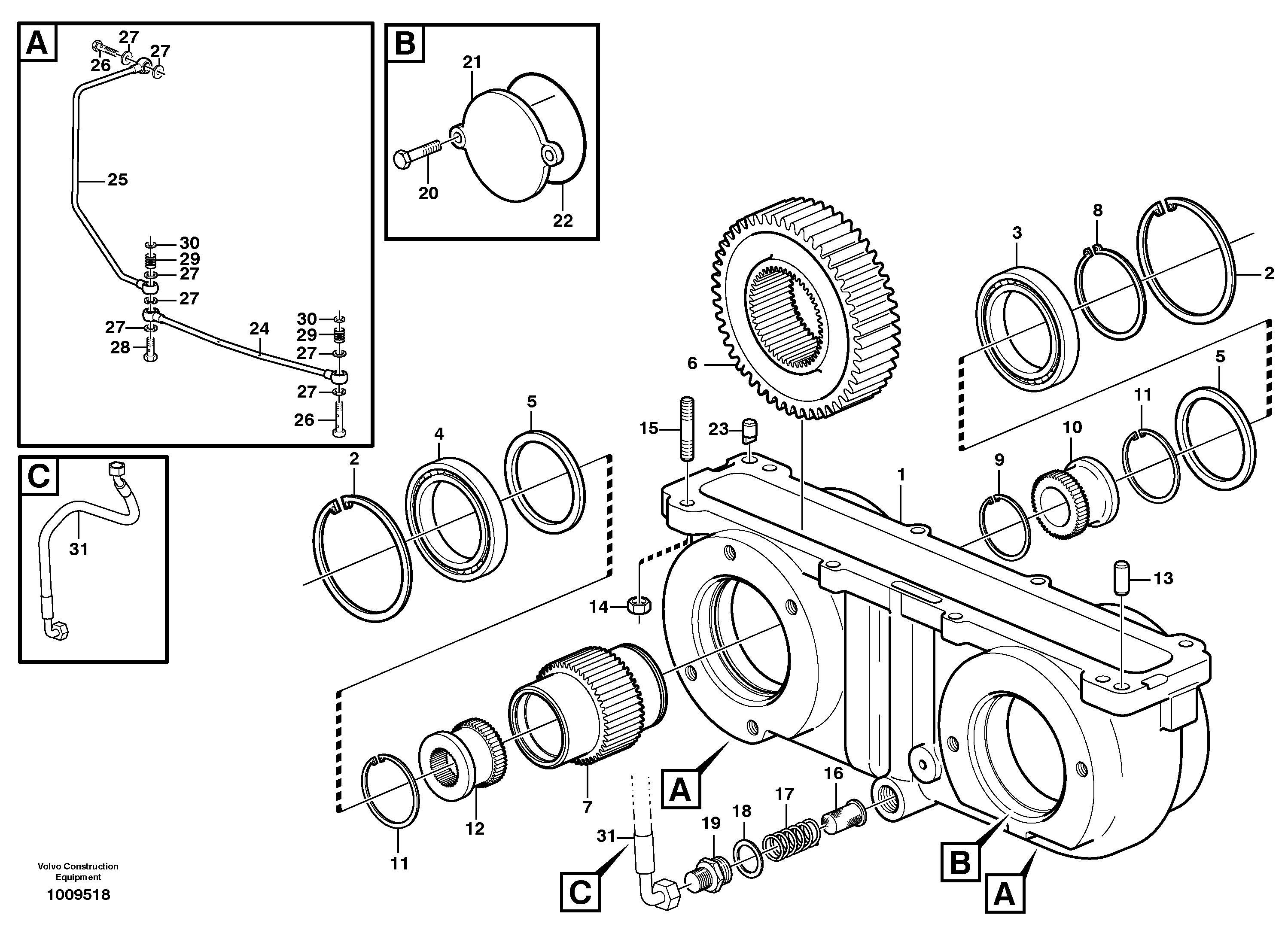 Pump drive power take-off — volvo parts diagram