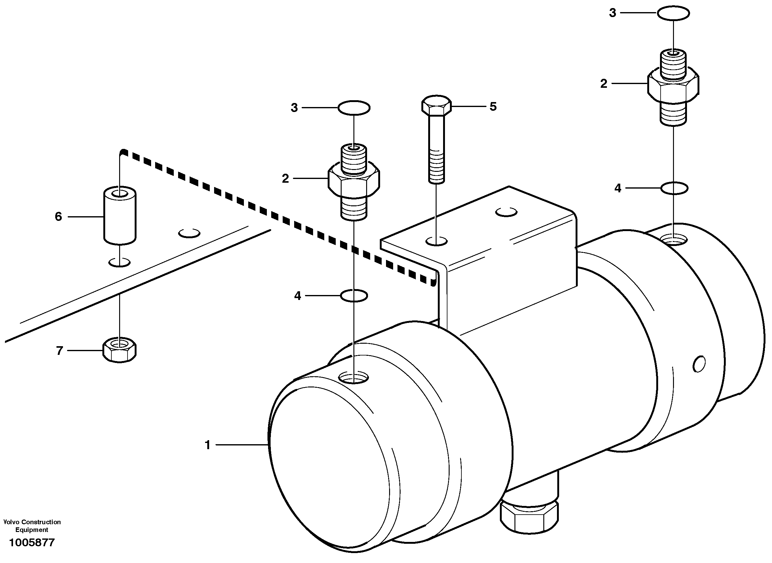 Damping cylinder with fitting parts — volvo parts diagram
