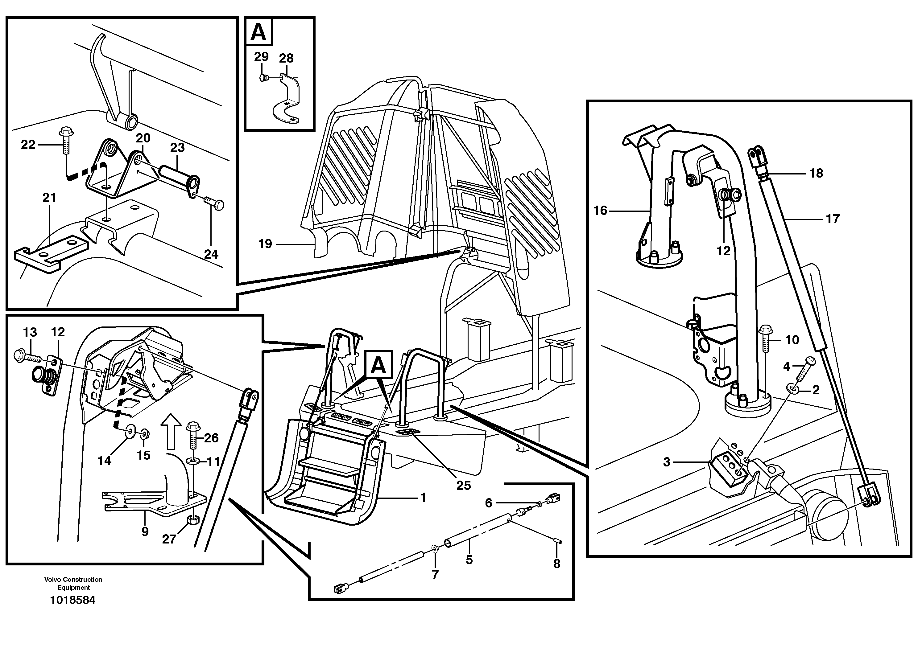 Engine hood — volvo parts diagram