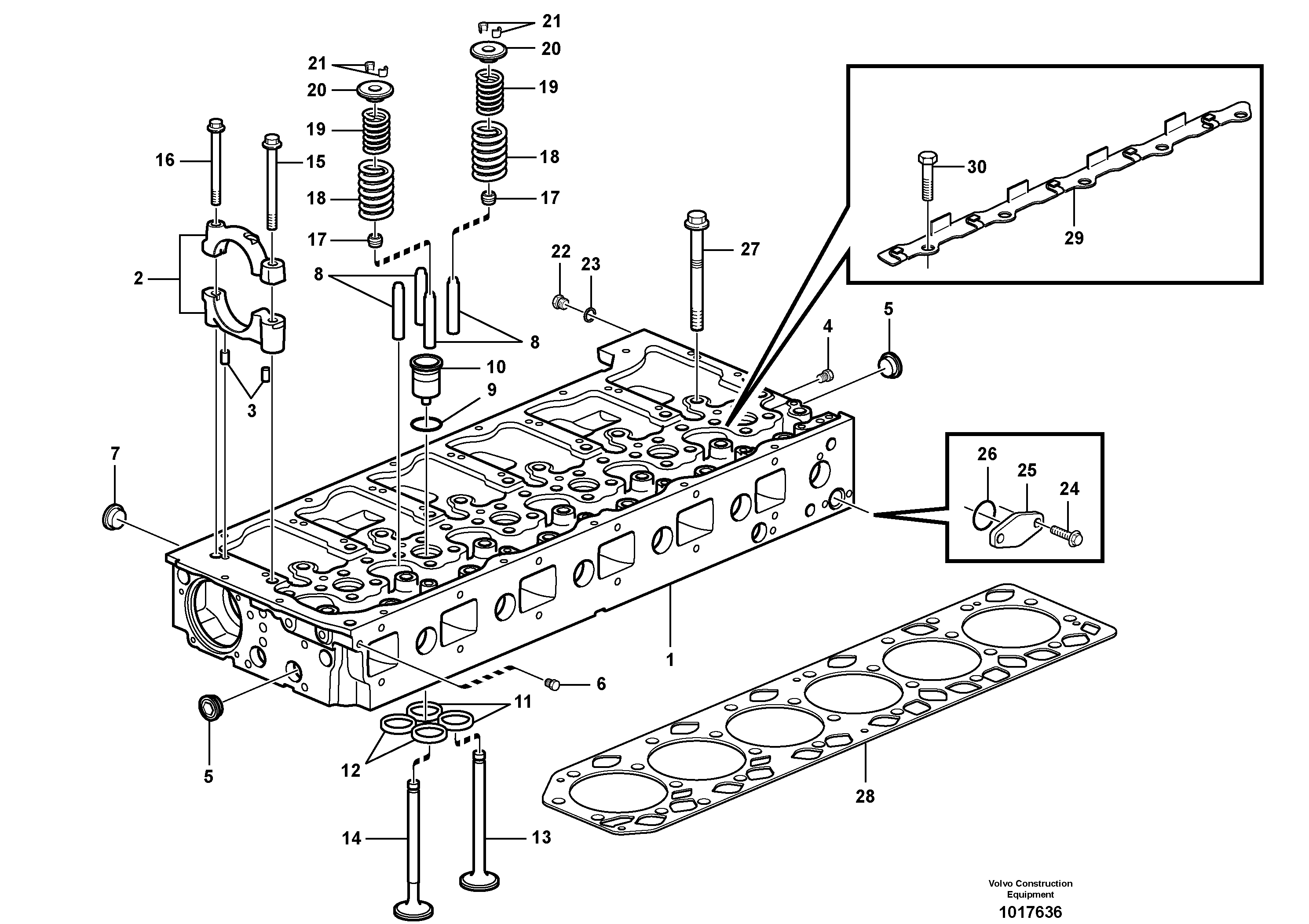 Cylinder head — volvo parts diagram