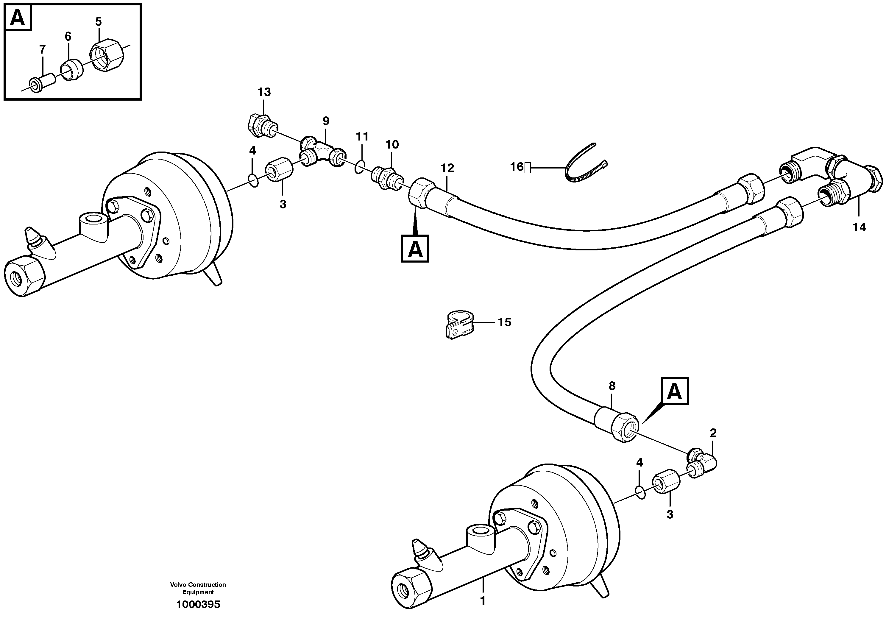 Brake system, motor unit — volvo parts diagram
