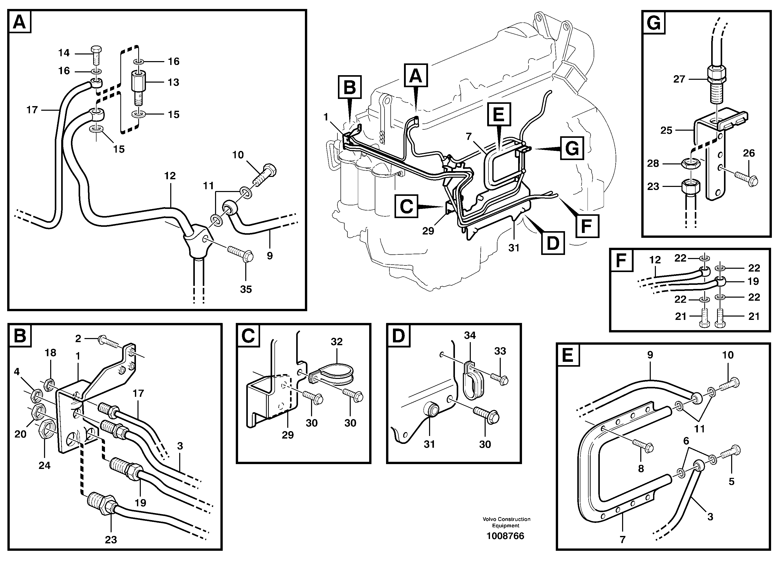Fuel pipes, fuel pump — volvo parts diagram