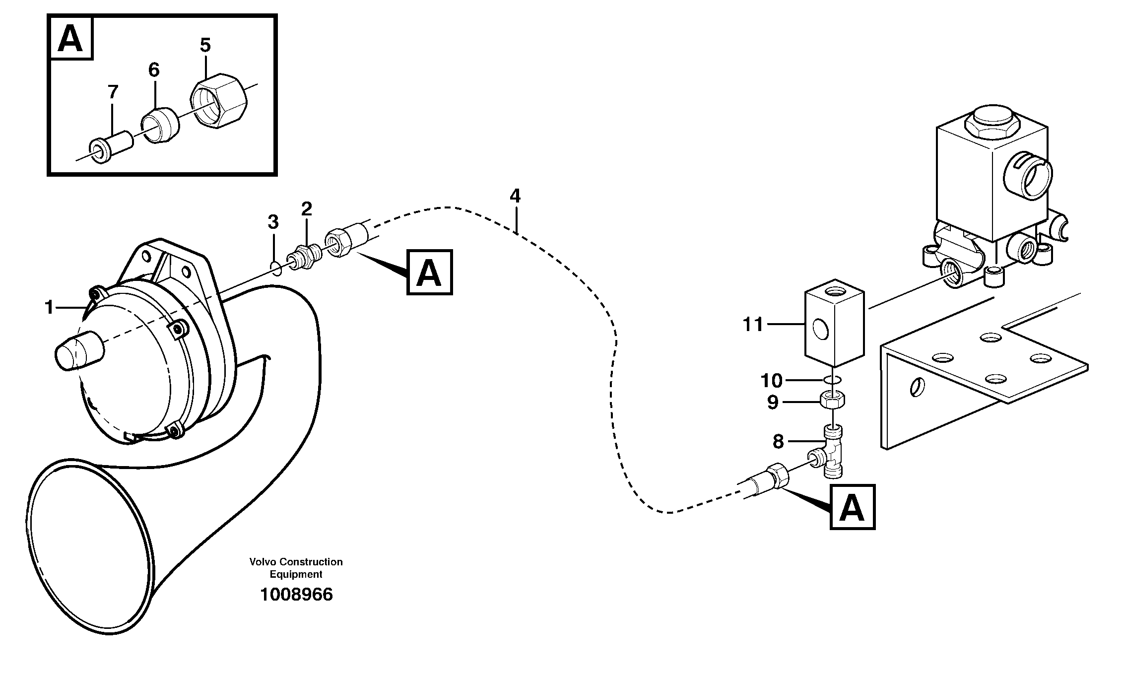Air system, horn — volvo parts diagram