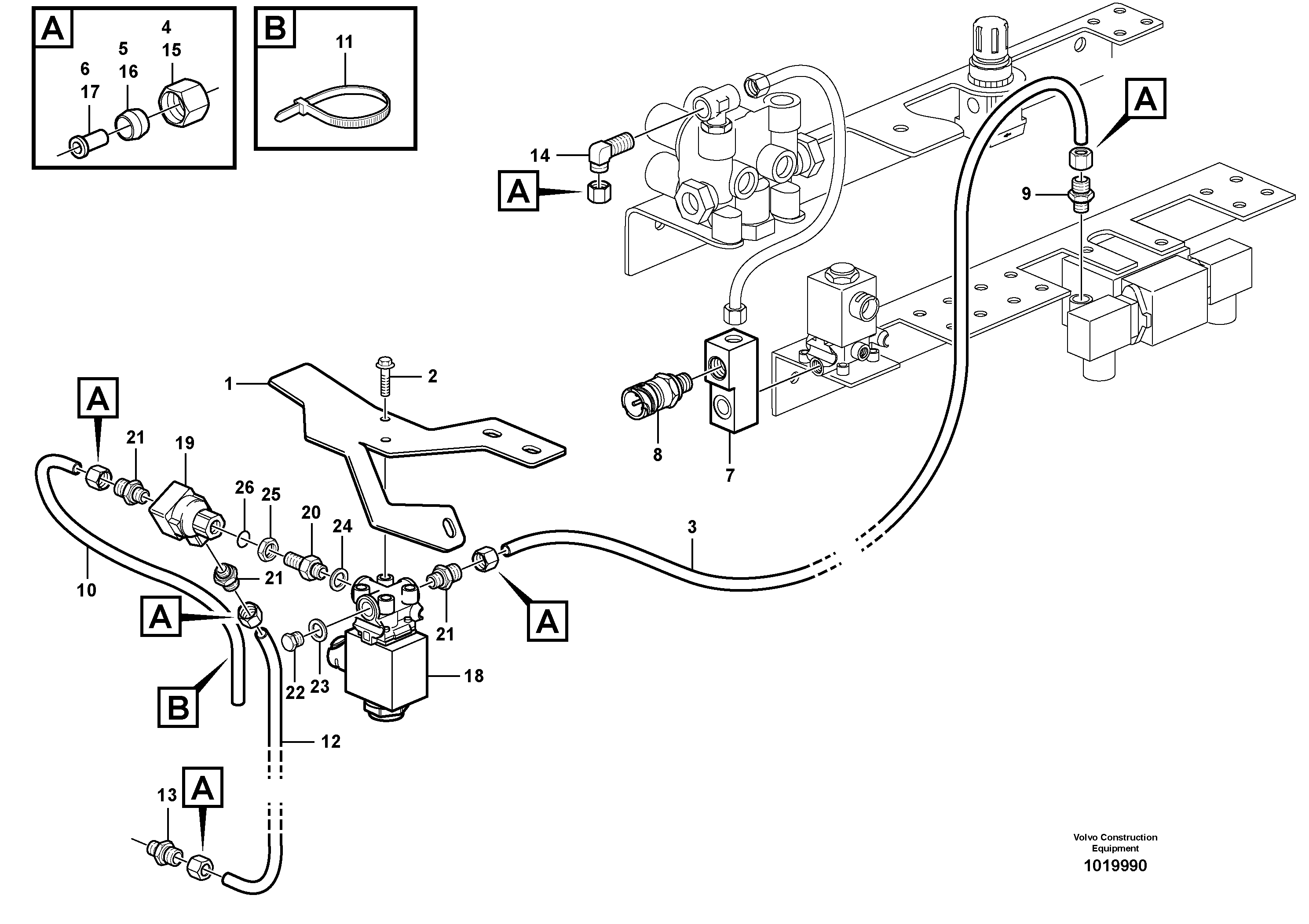 Compressed air system, Automatic unit ATC  81263 — volvo parts diagram
