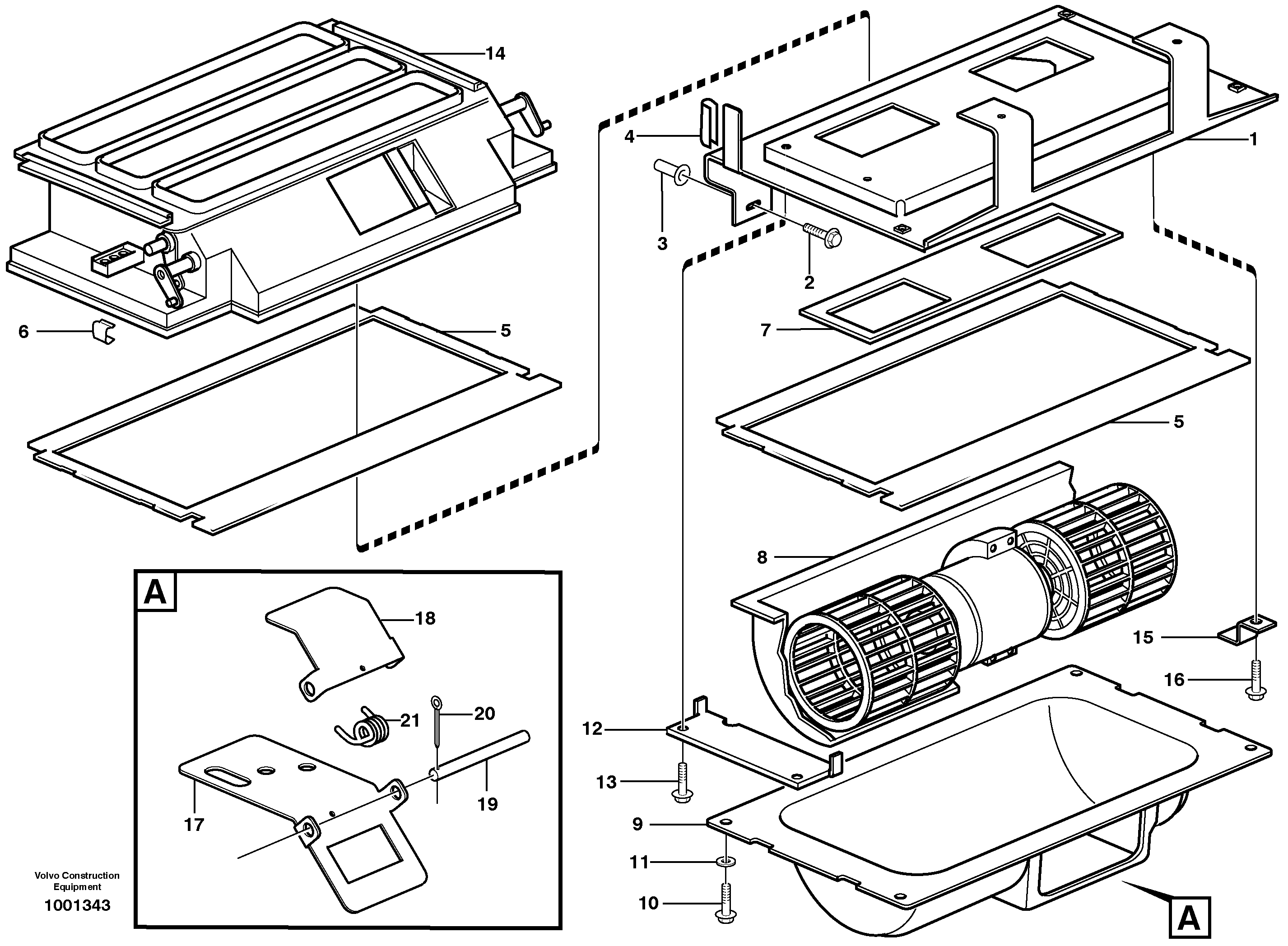 Air distribution - inlet and air return  37420  37427  81191 — volvo parts diagram