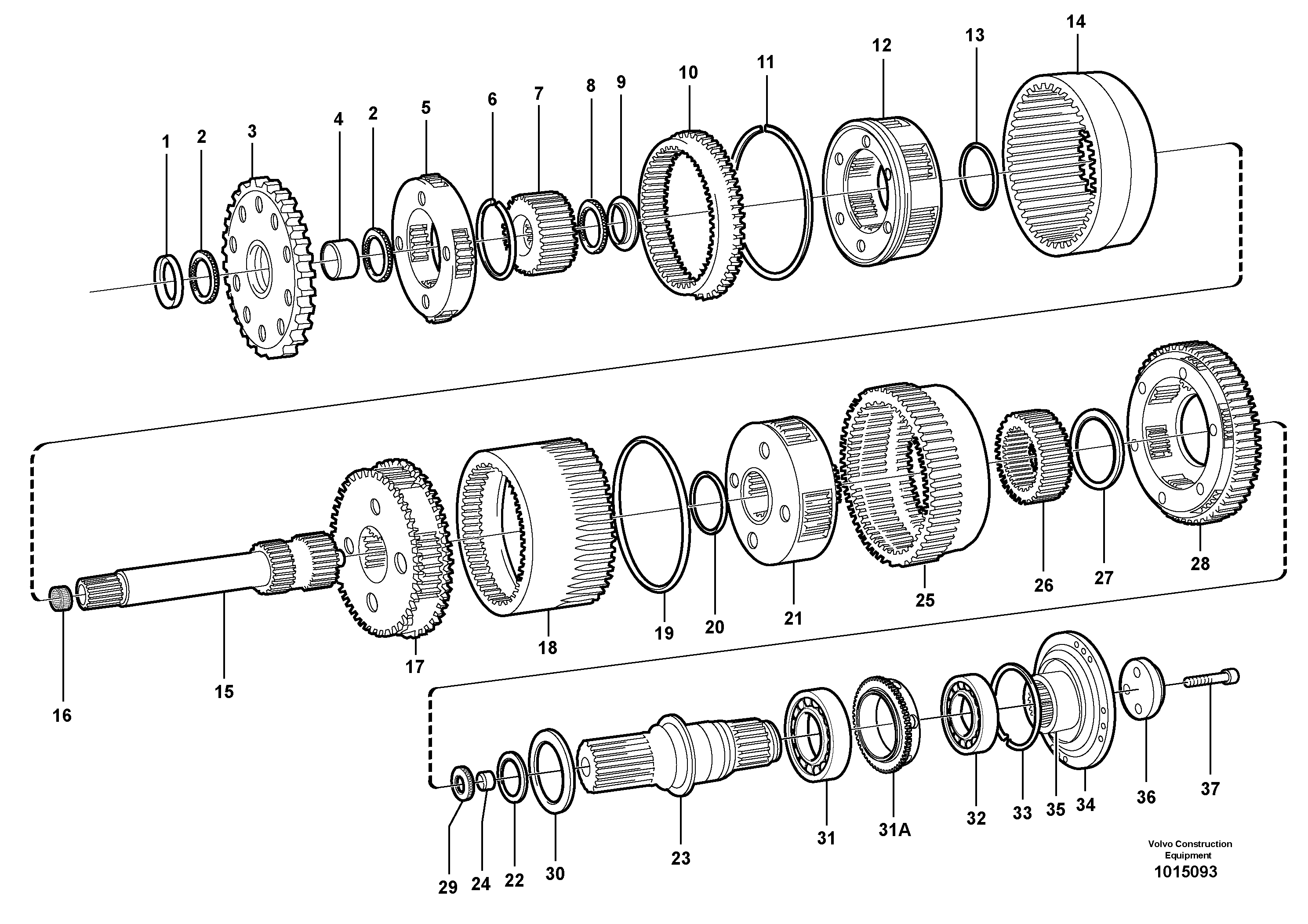 Planetary gears and shafts  22648 — volvo parts diagram