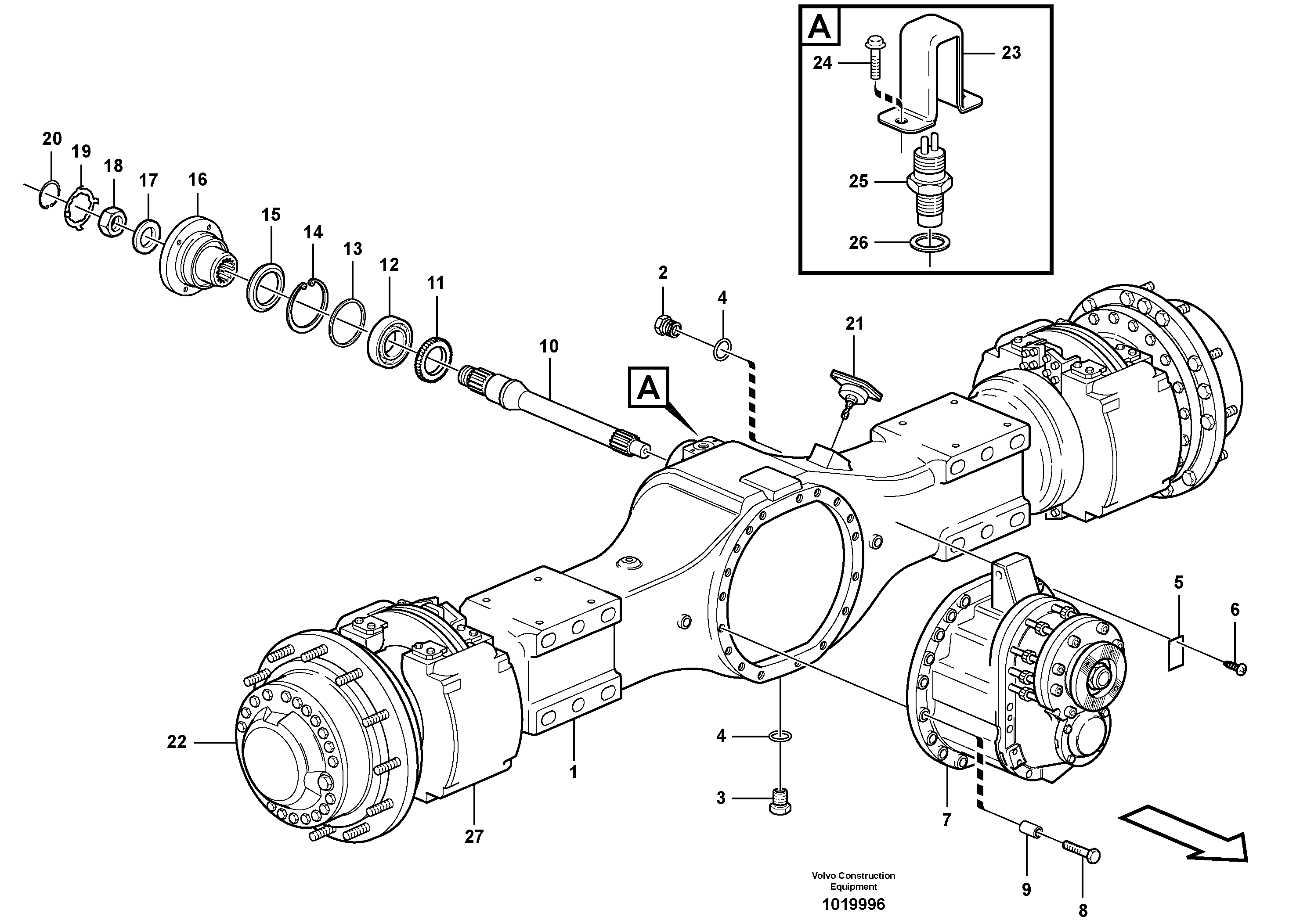Planetary axle 1, load unit  AH64 PROD NO 23953, 81263 — volvo parts diagram