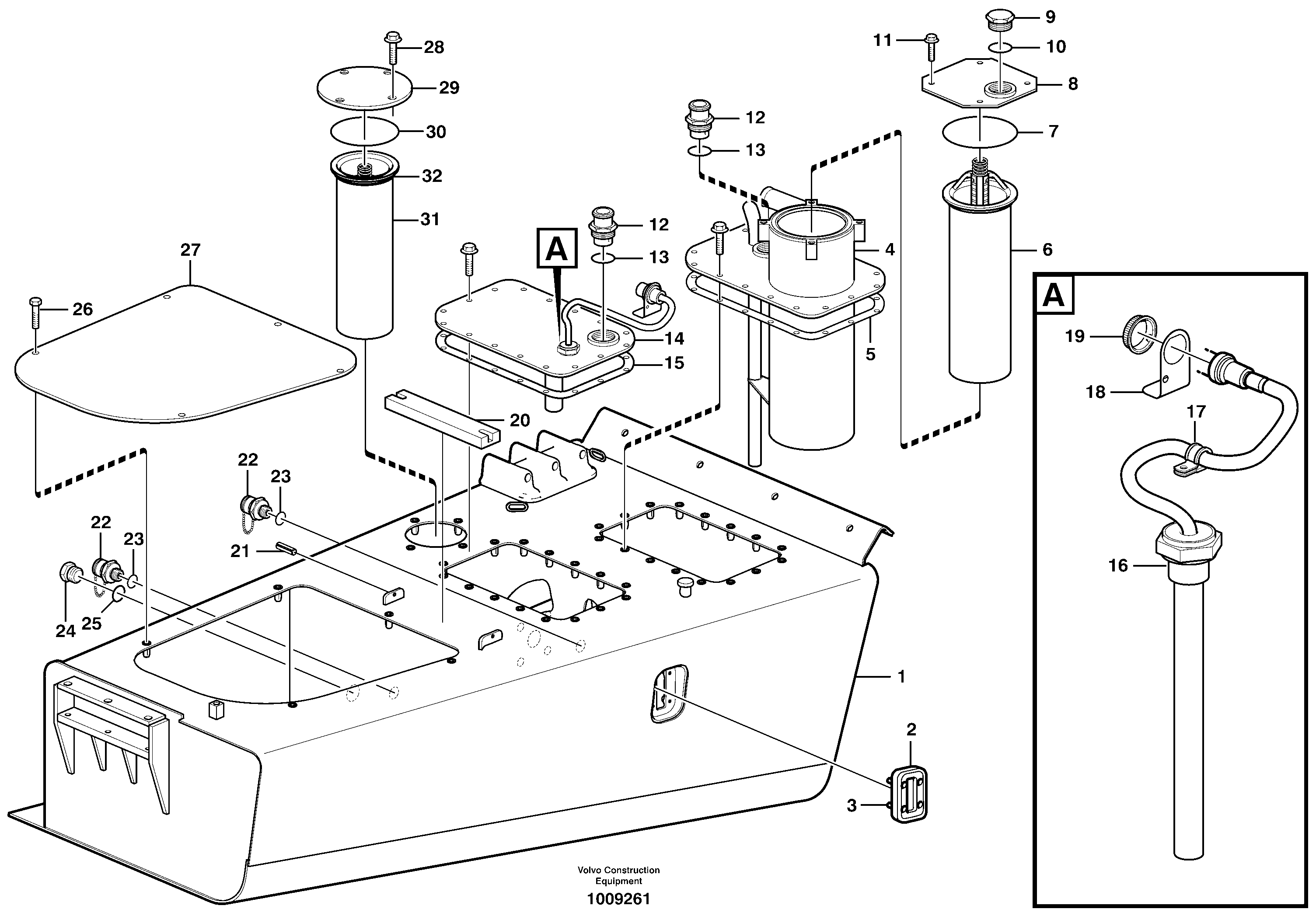 Hydraulic oil tank — volvo parts diagram