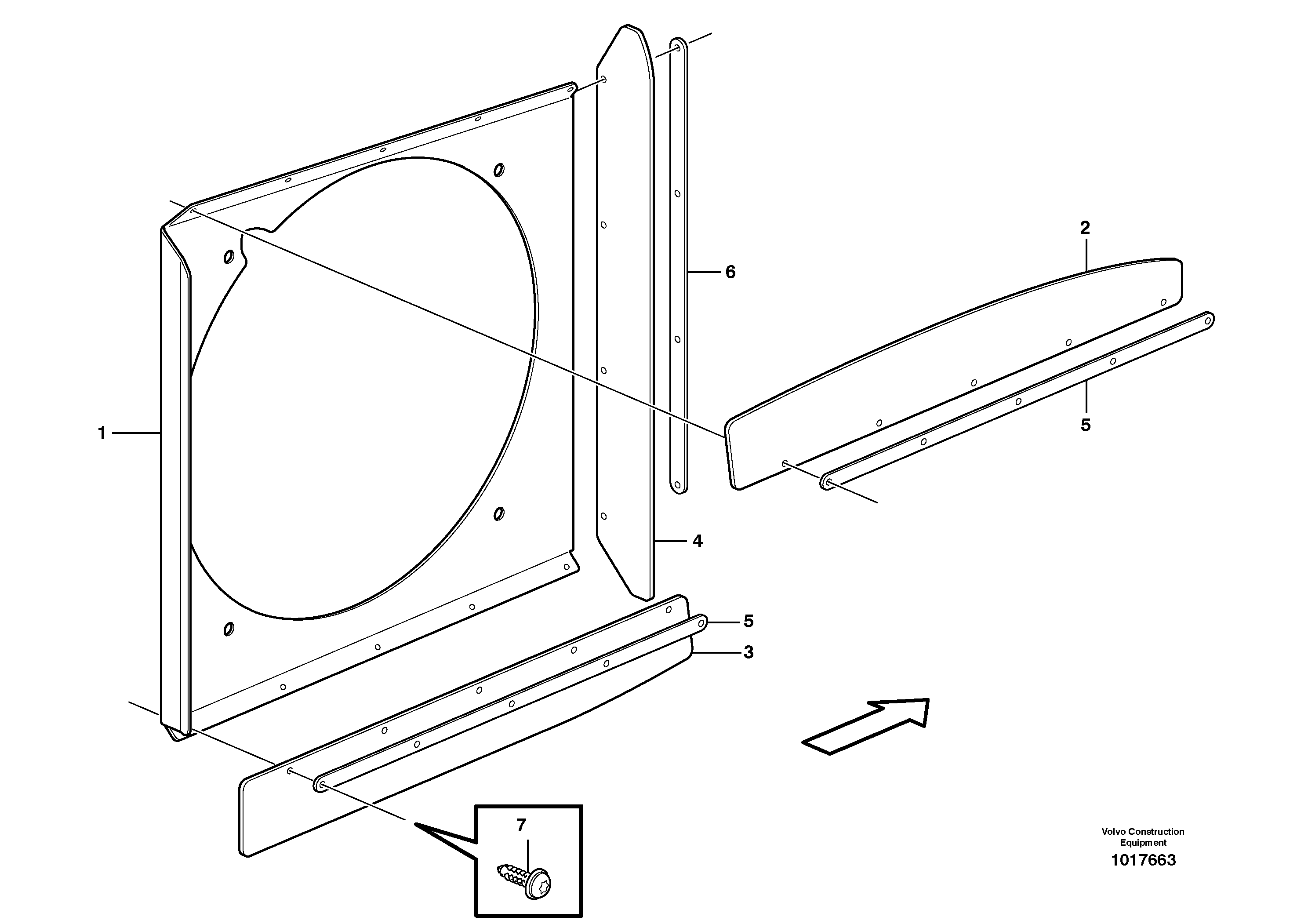 Fan shroud, Intercooler  S/N 14001 -, S/N 74001 - BRA — volvo parts diagram