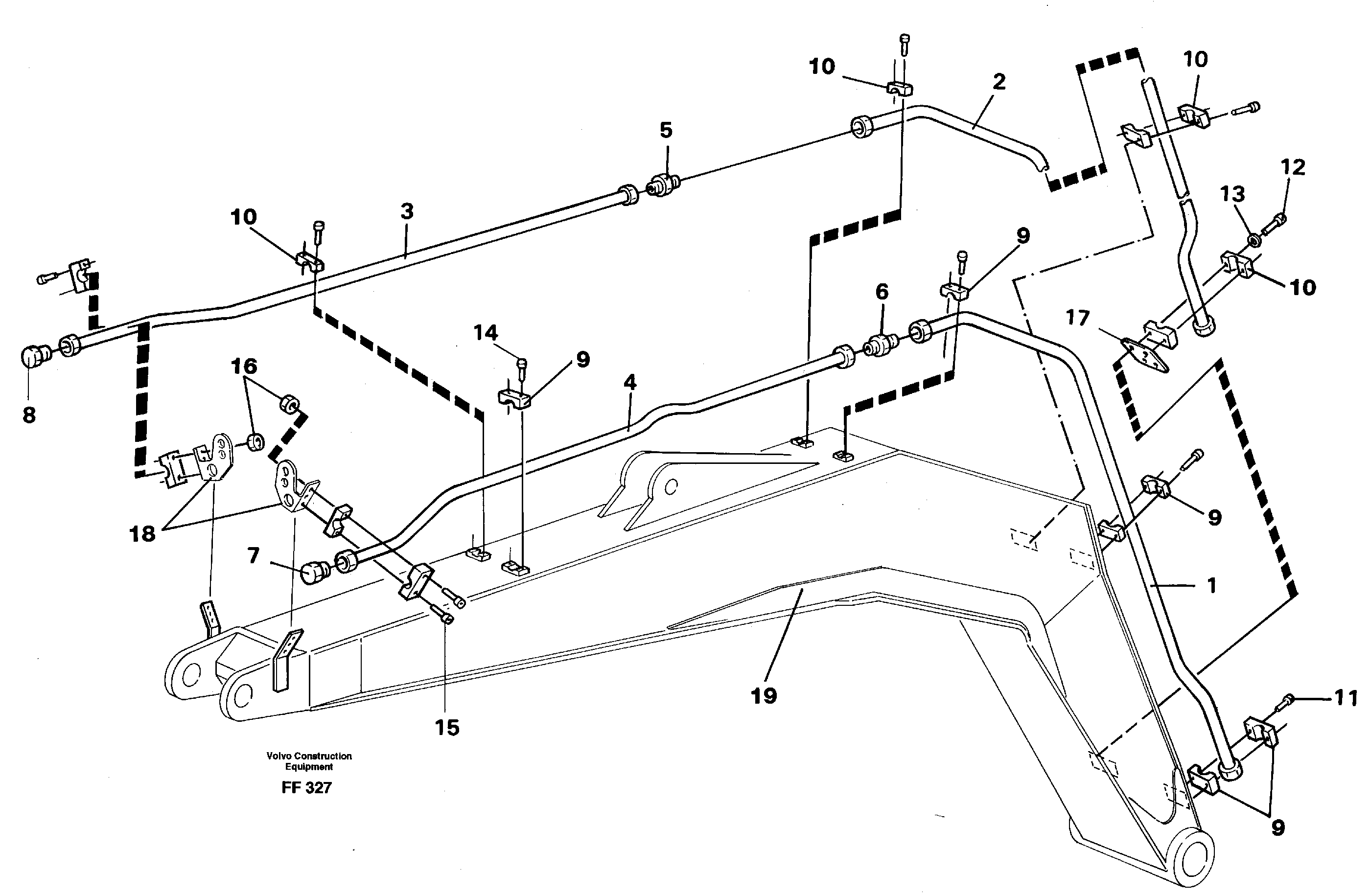 Hydraulic hammer equipment, boom  14253360 — volvo parts diagram