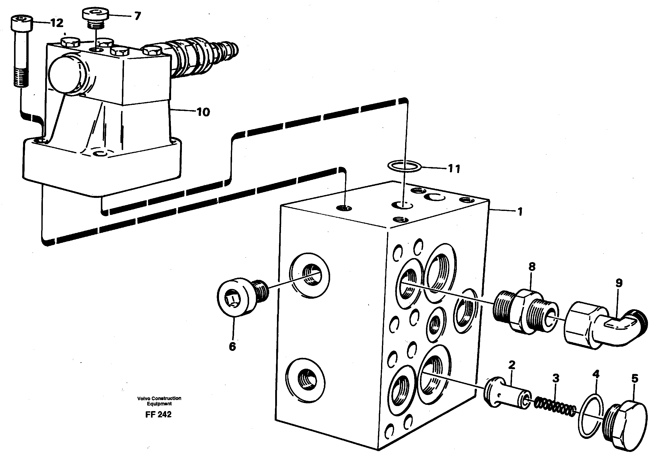 Pressure limiting valve for slew motor — volvo parts diagram