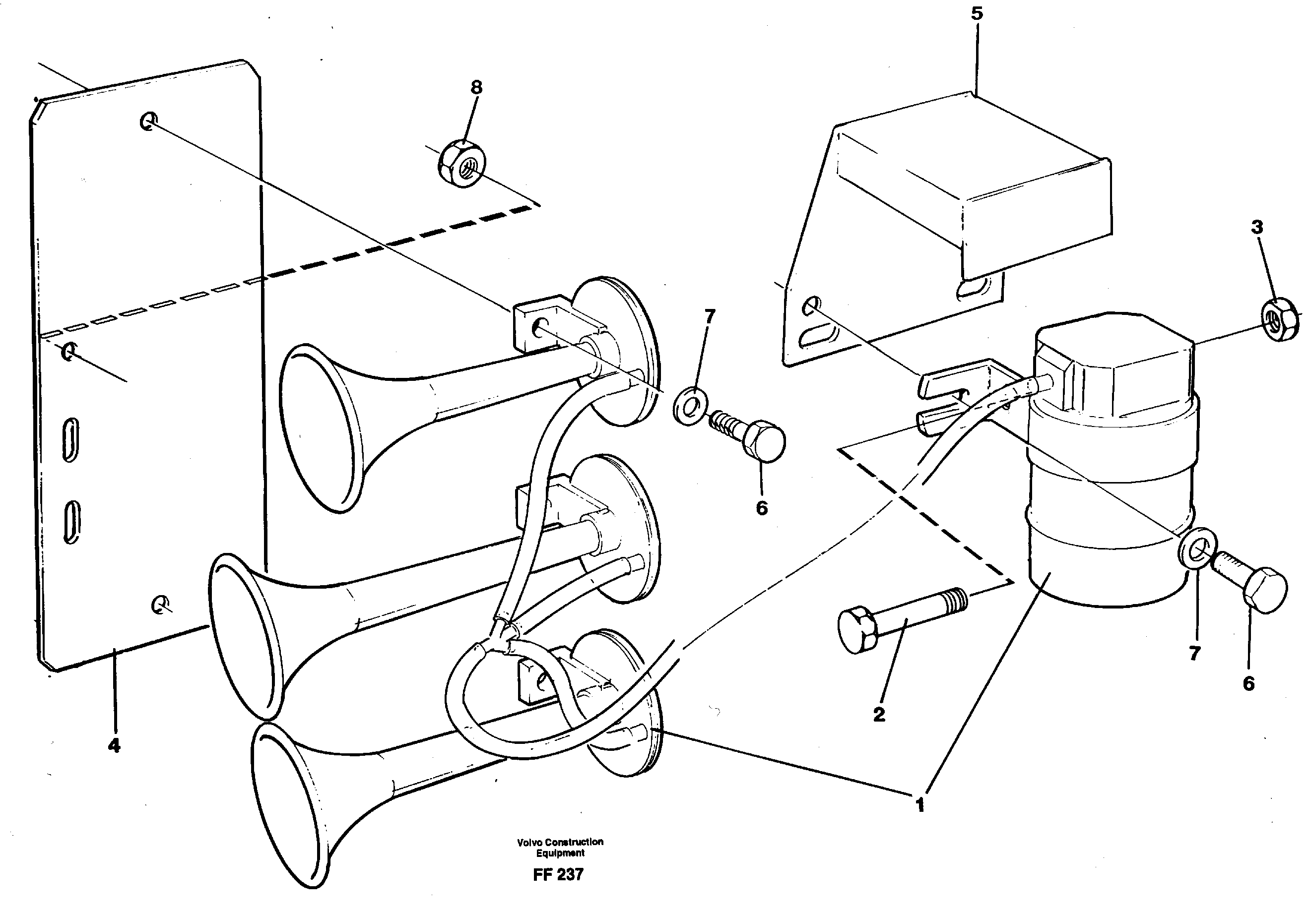 Compressor horn — volvo parts diagram