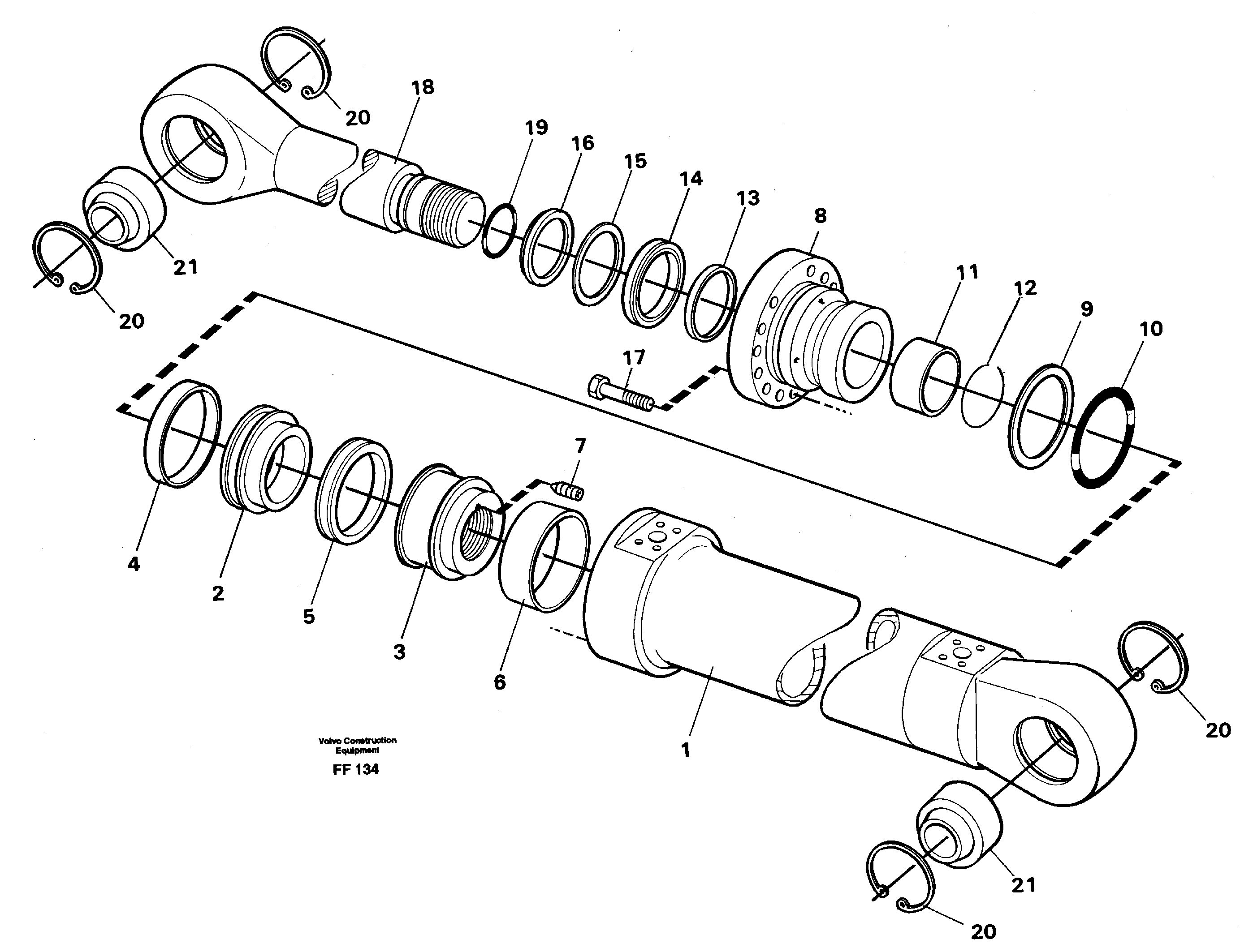Boom cylinder  14268047 14267962 — volvo parts diagram