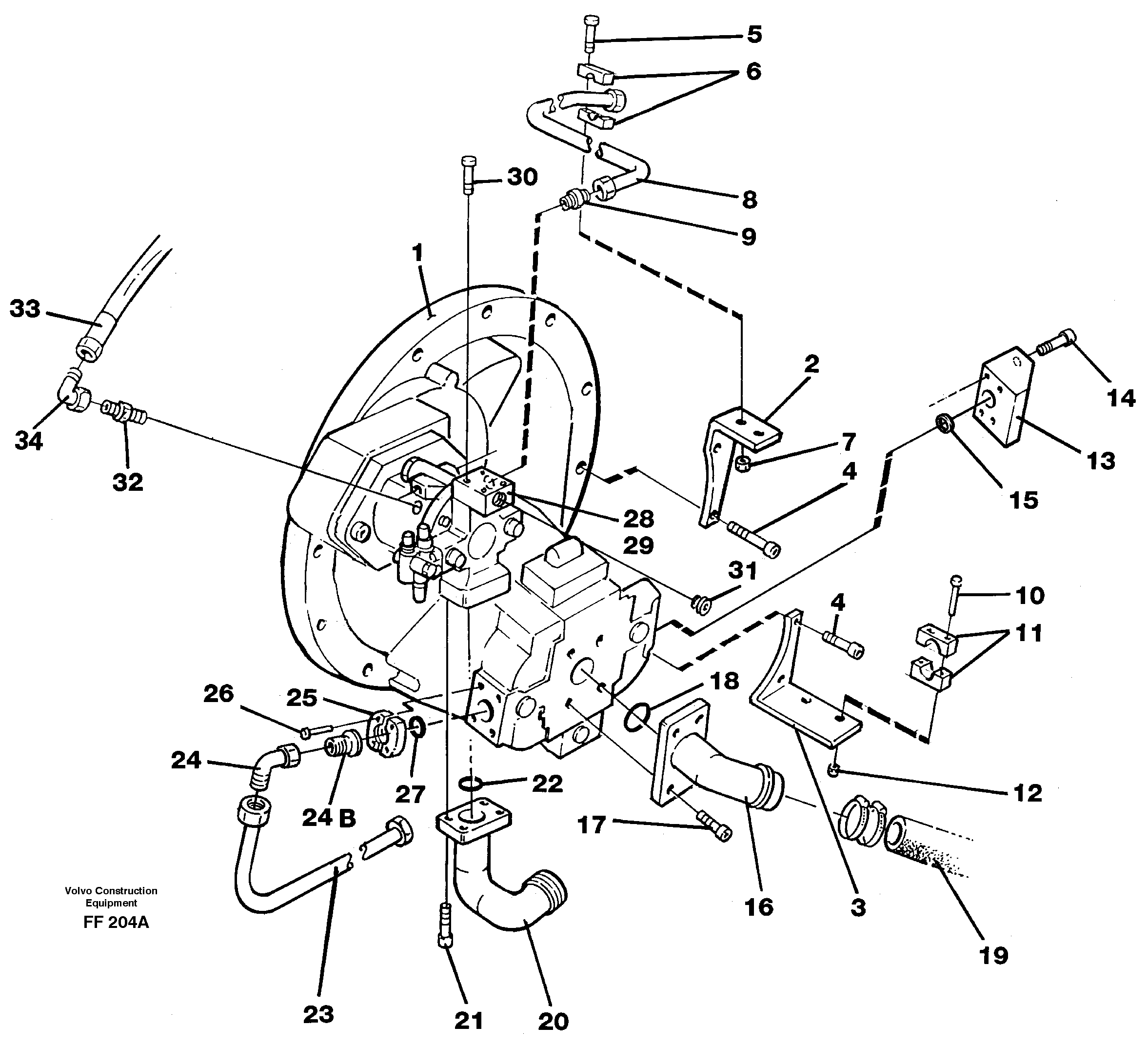Pump installation — volvo parts diagram
