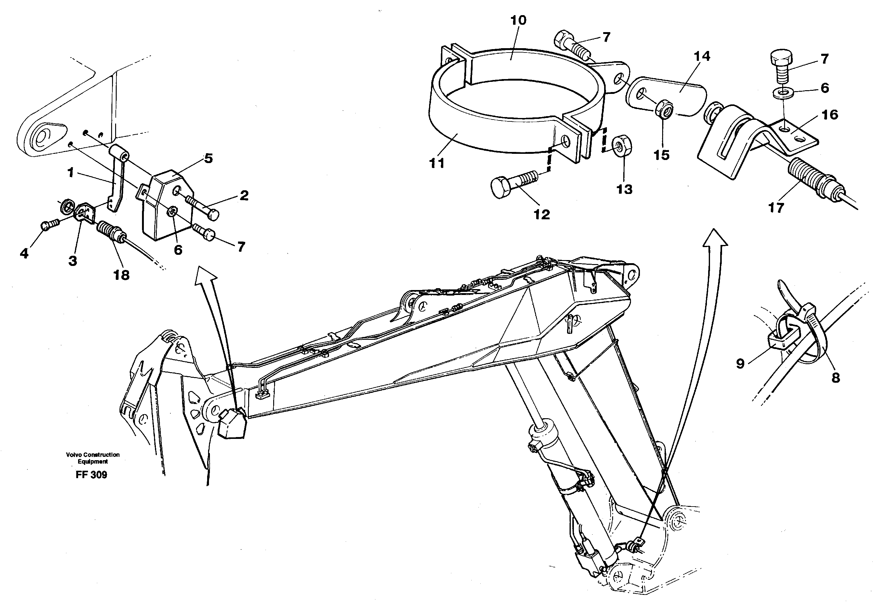 Electric insatallation onadjustable boom — volvo parts diagram