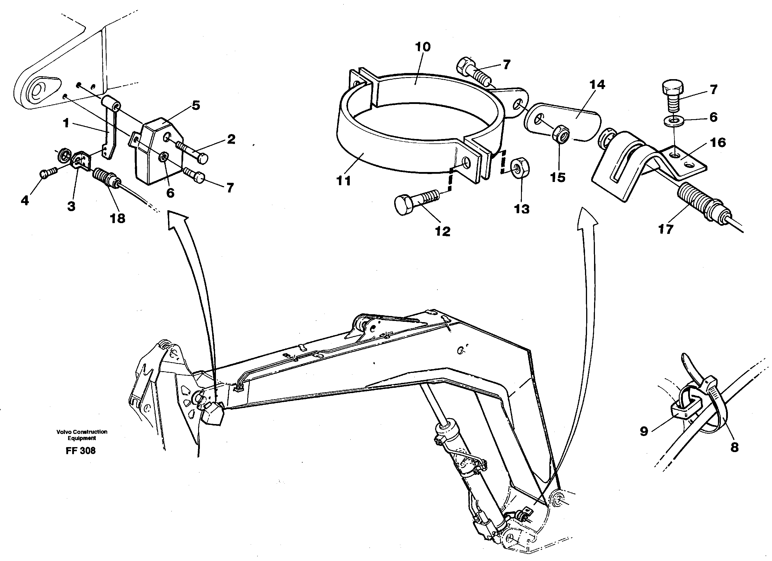 Electric insatallation onbackhoe equipment — volvo parts diagram