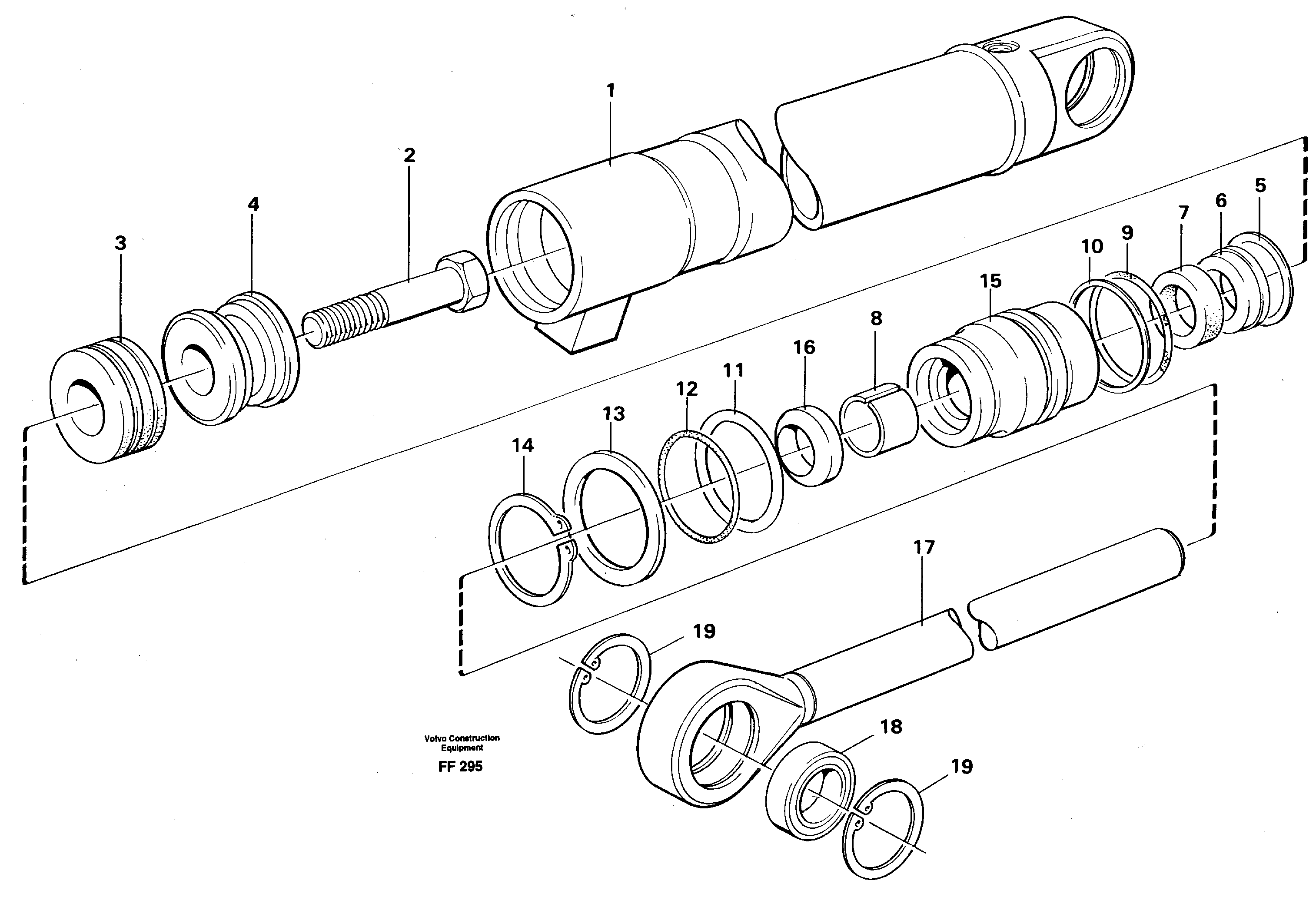 Hydraulic cylinder, slope bucket  14265051 — volvo parts diagram