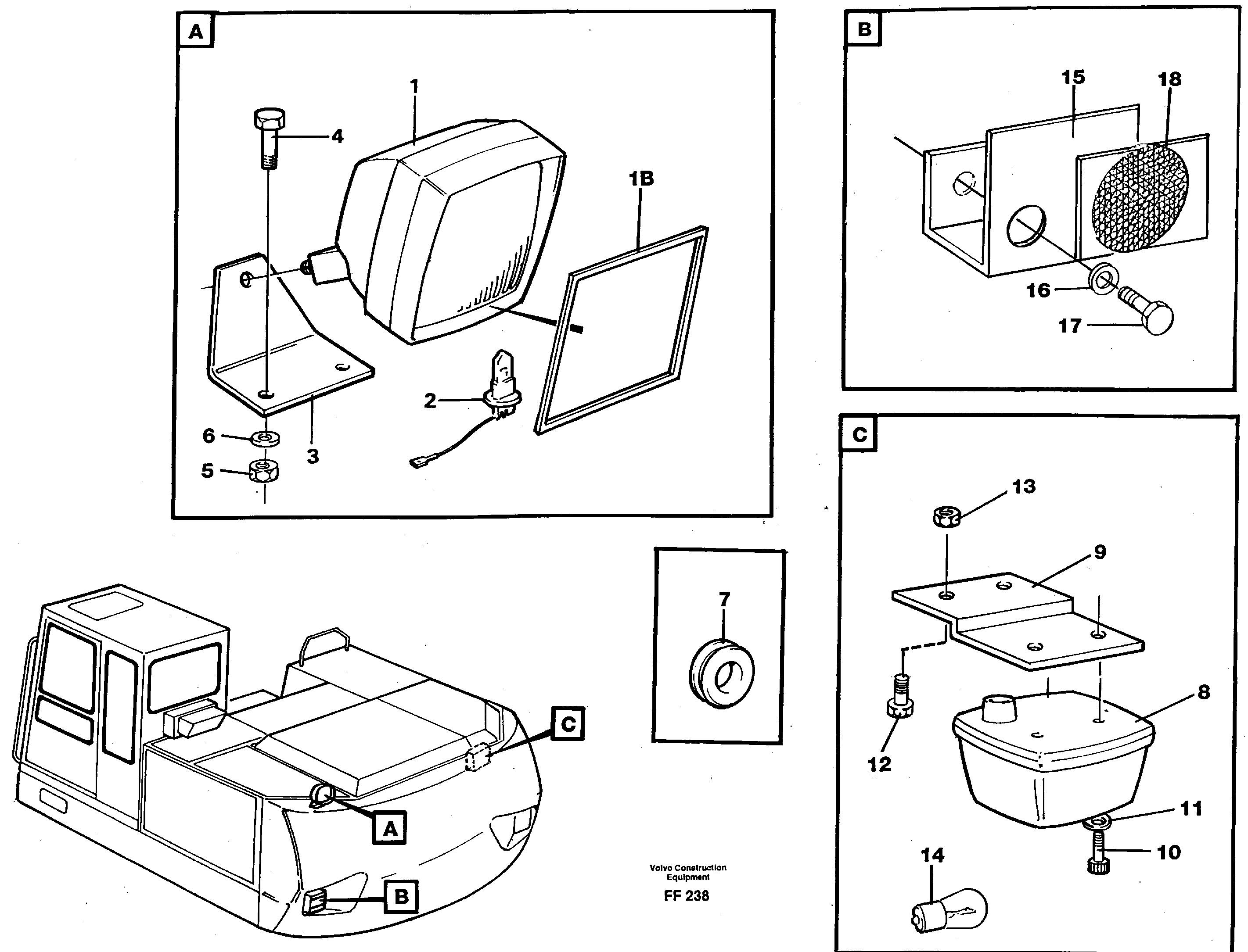 Lighting, rear — volvo parts diagram