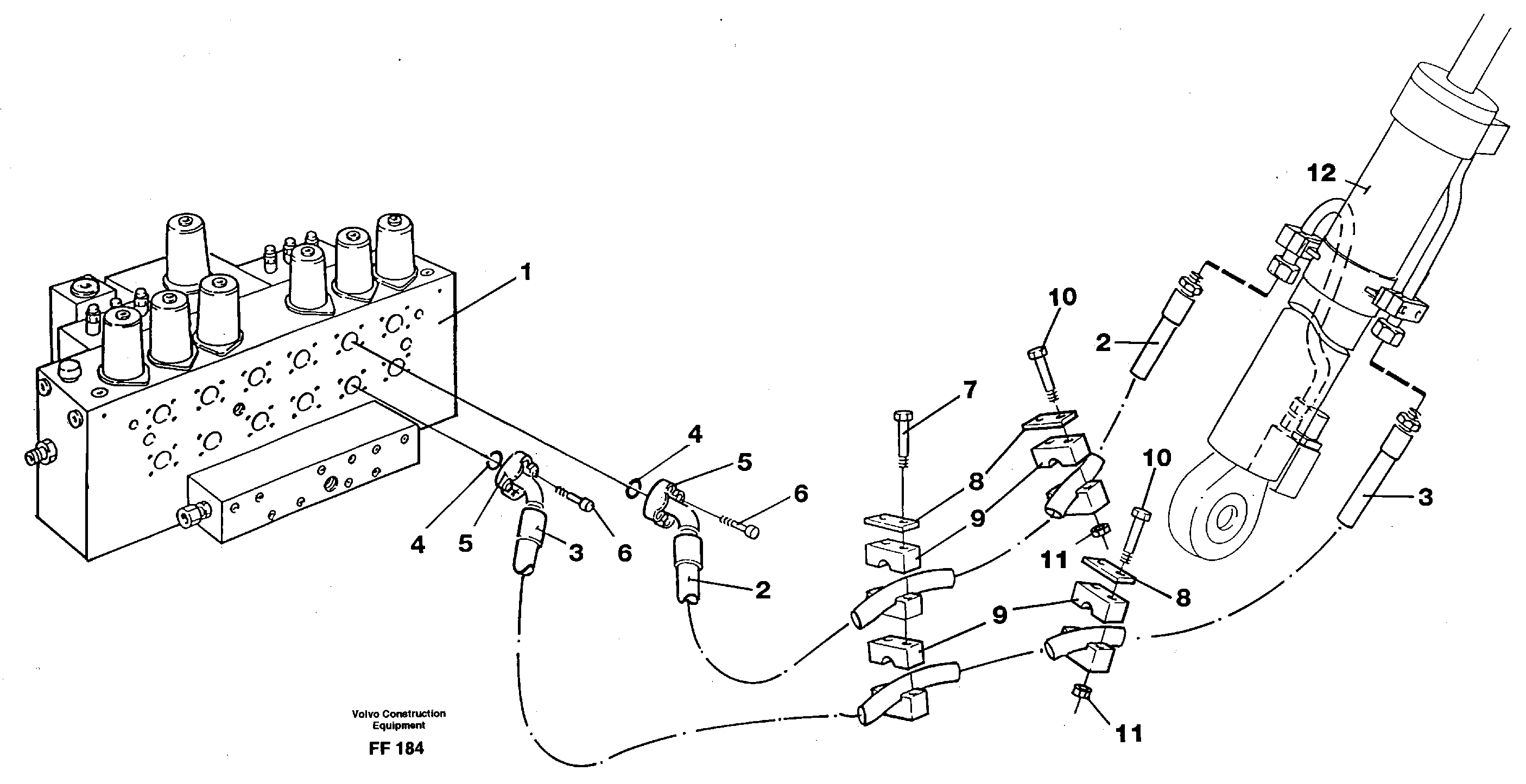 Hydraulic system, boom — volvo parts diagram