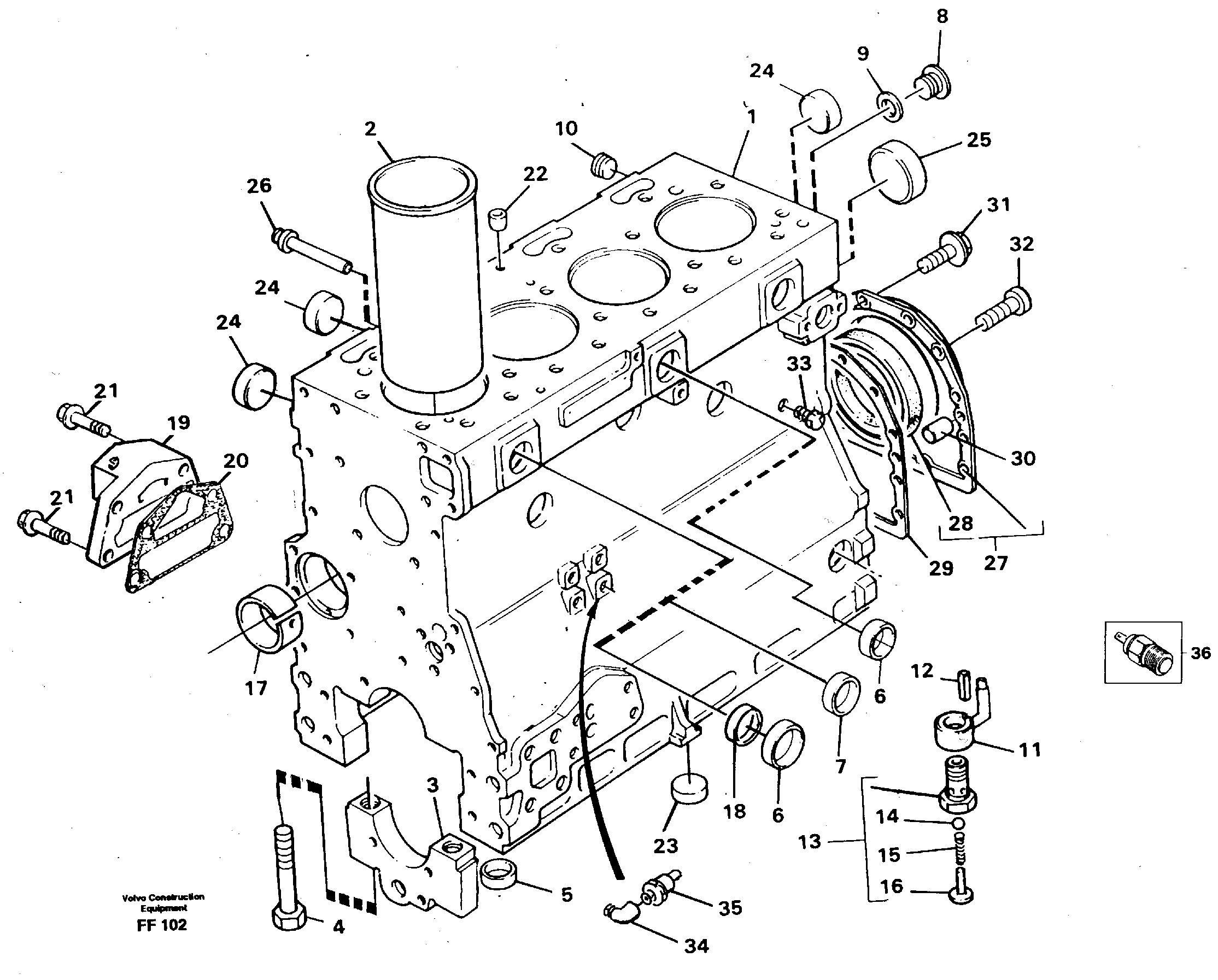 Cylinder block — volvo parts diagram
