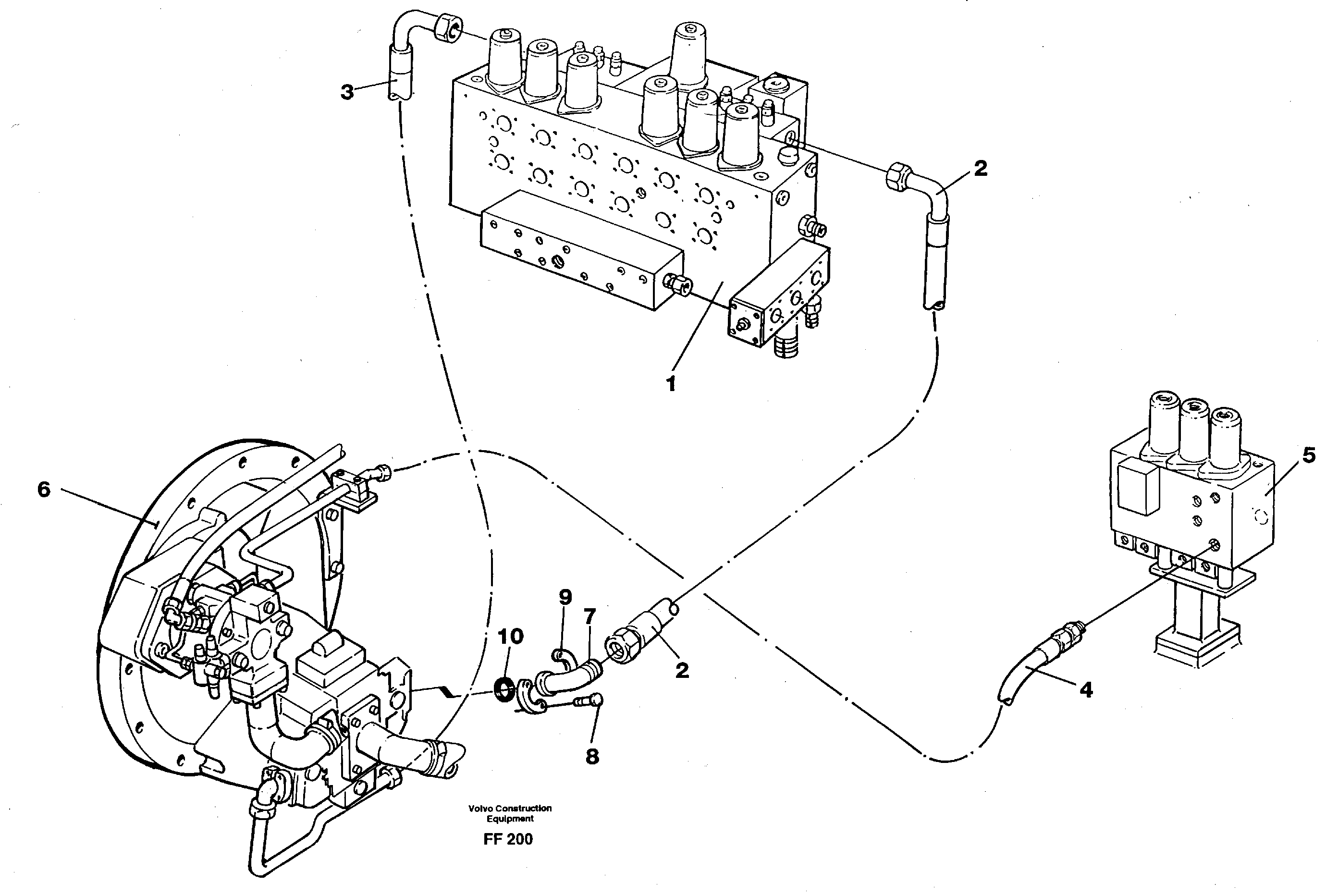 Hydraulic system, feed line — volvo parts diagram