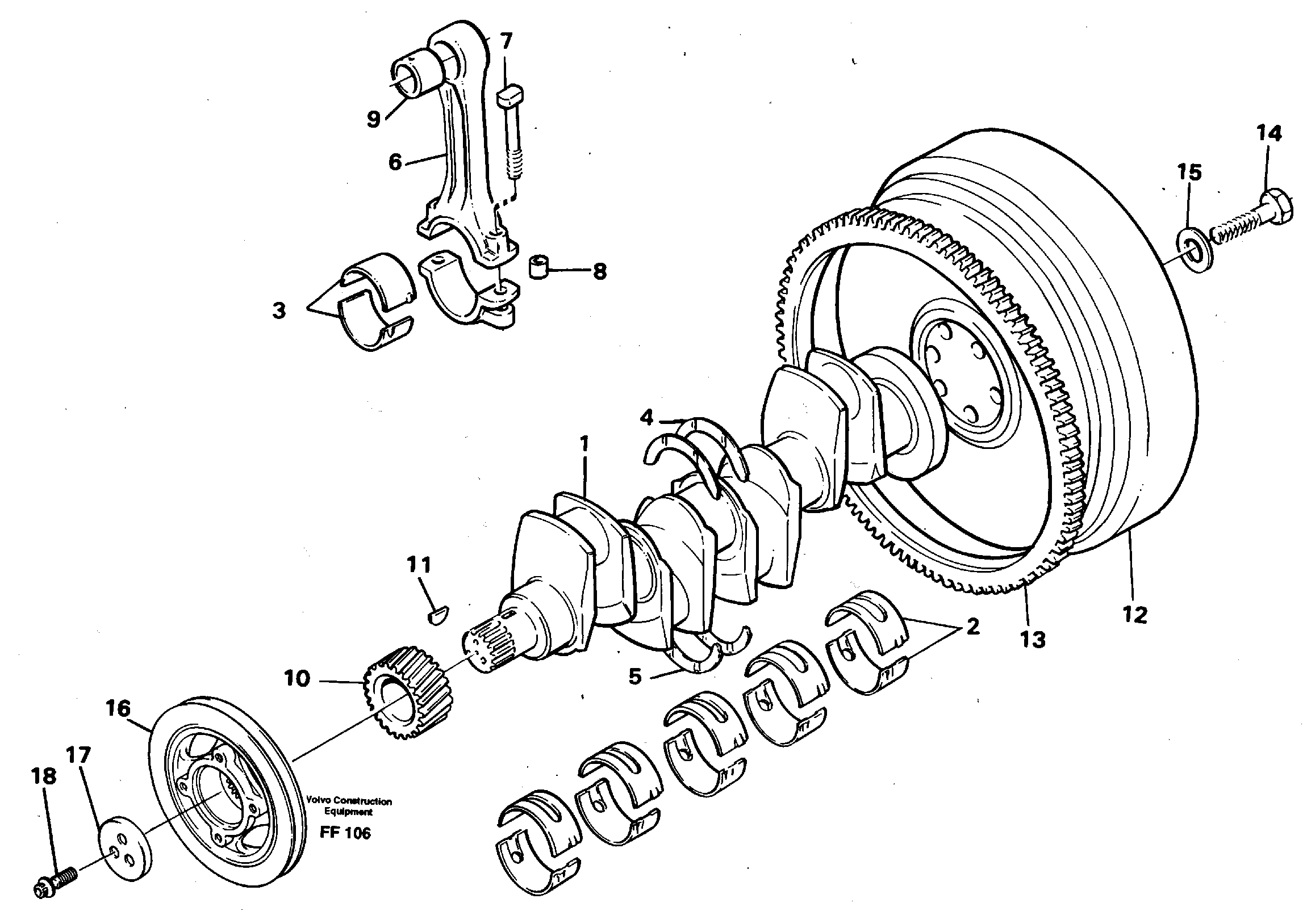 Crankshaft and related parts — volvo parts diagram