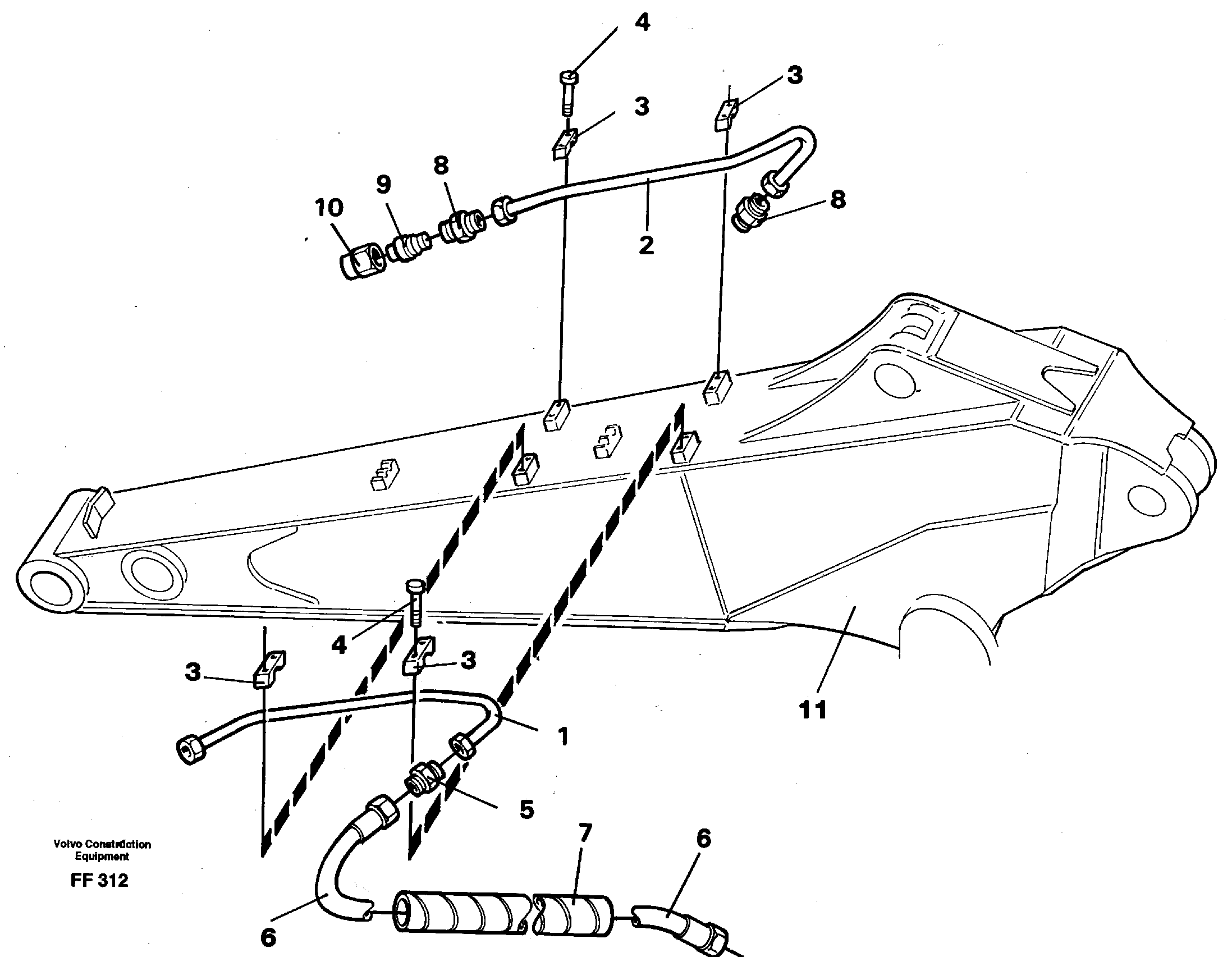 Slope bucket equipm. dipper arm  14253438 14262400 — volvo parts diagram