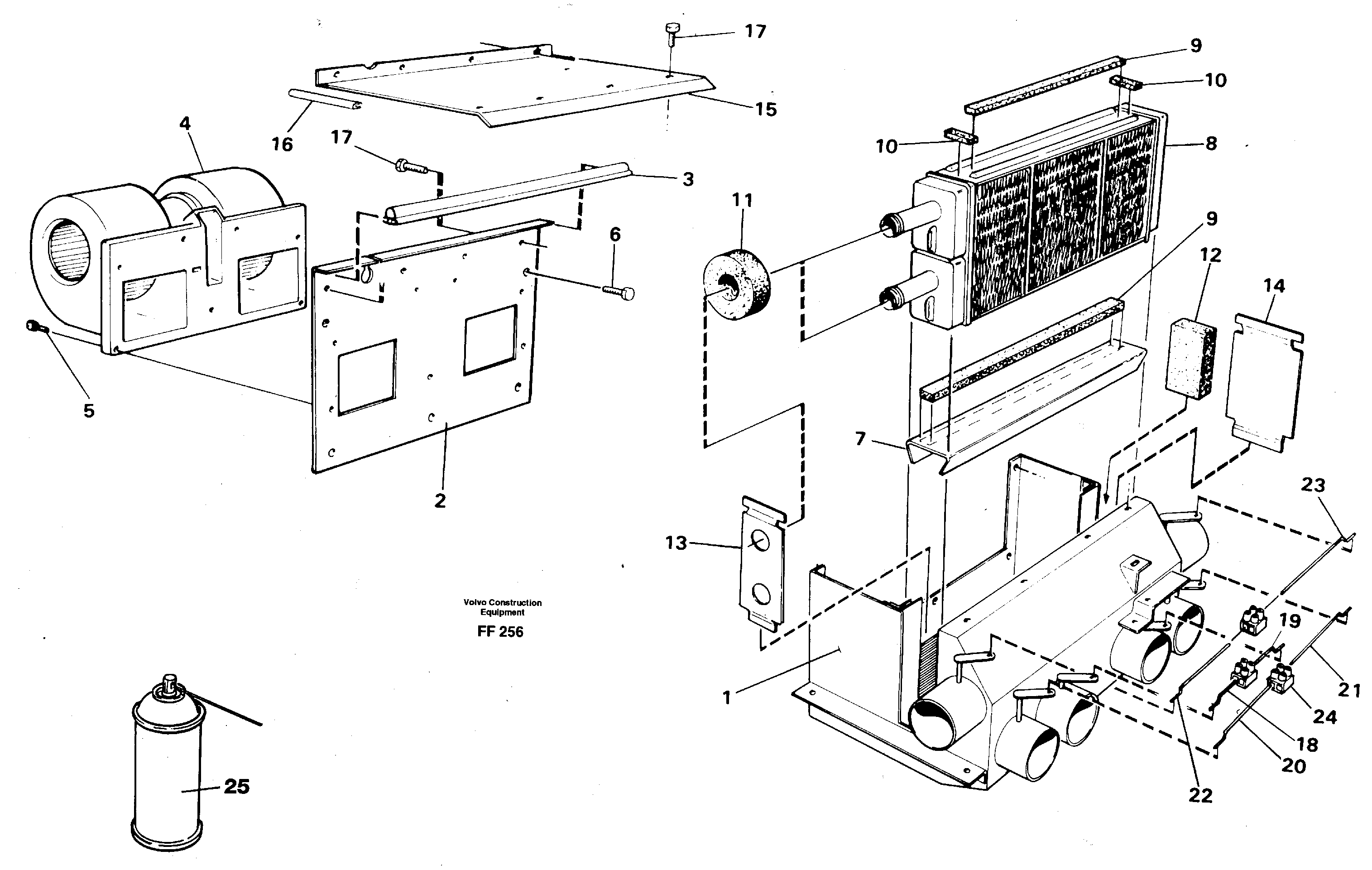 Cab heater — volvo parts diagram